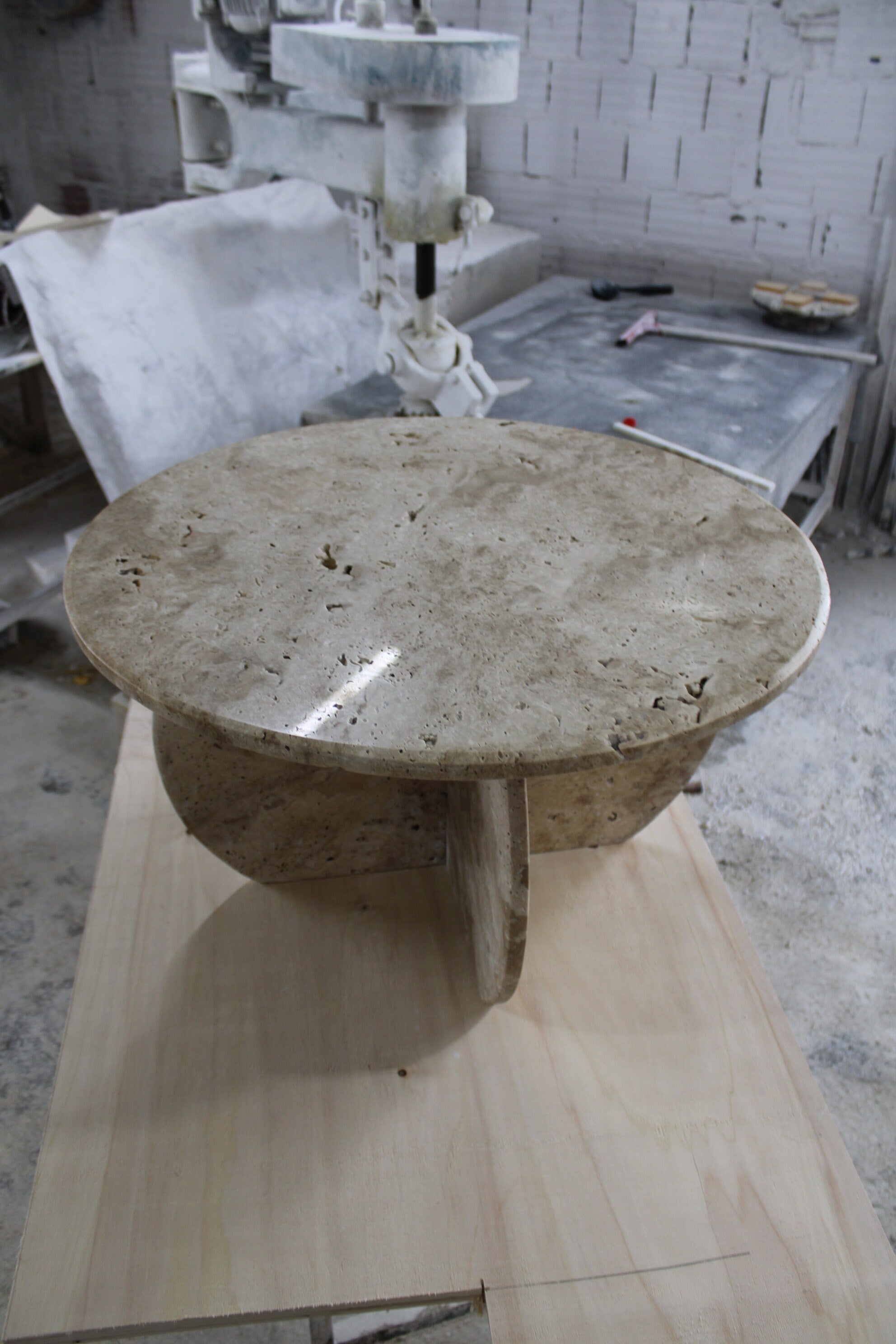 Handmade Travertine Coffee Table: Italy Model Natural Stone