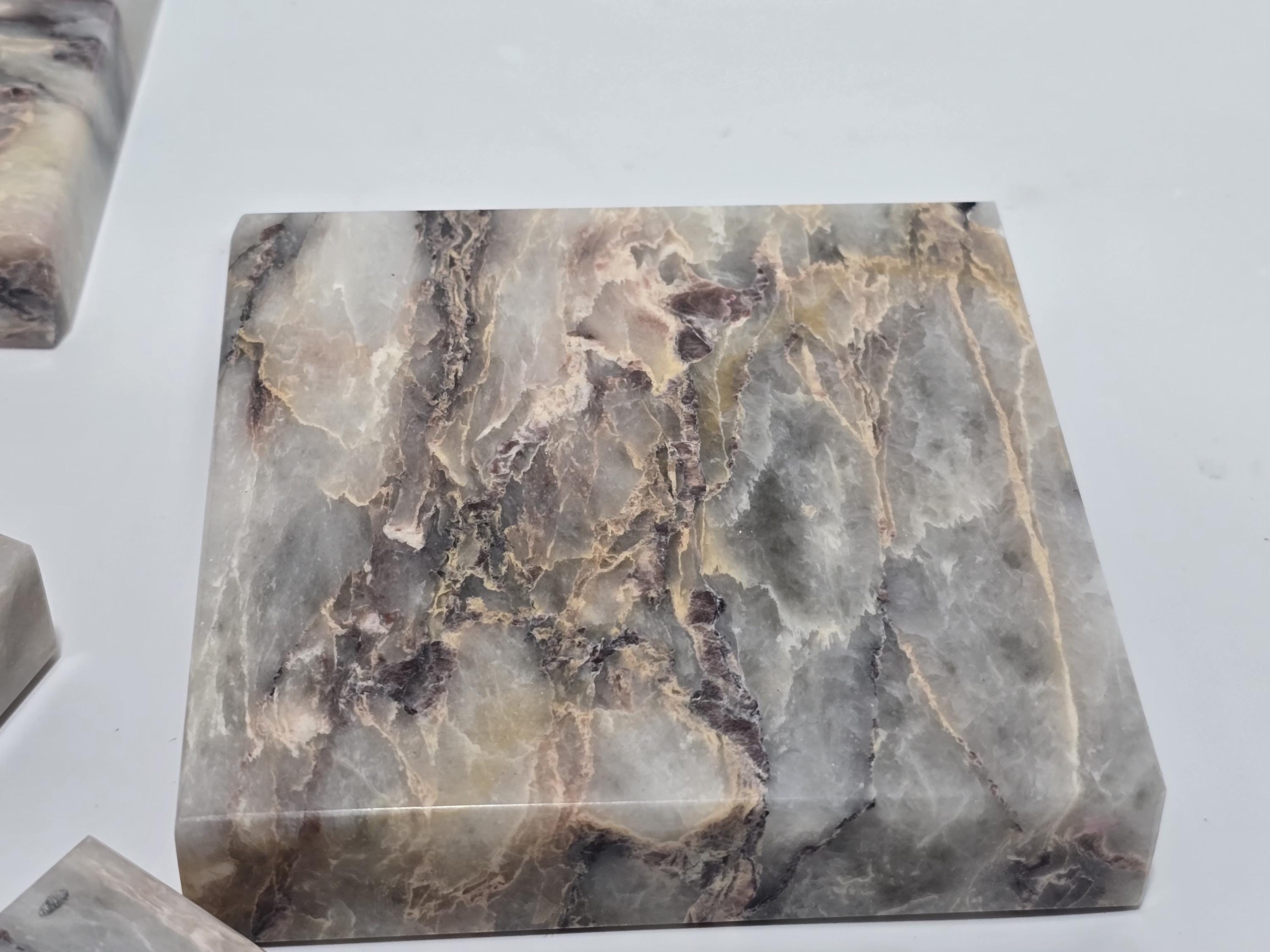Exquisite Salome Marble Coaster real marble handmade and freeship