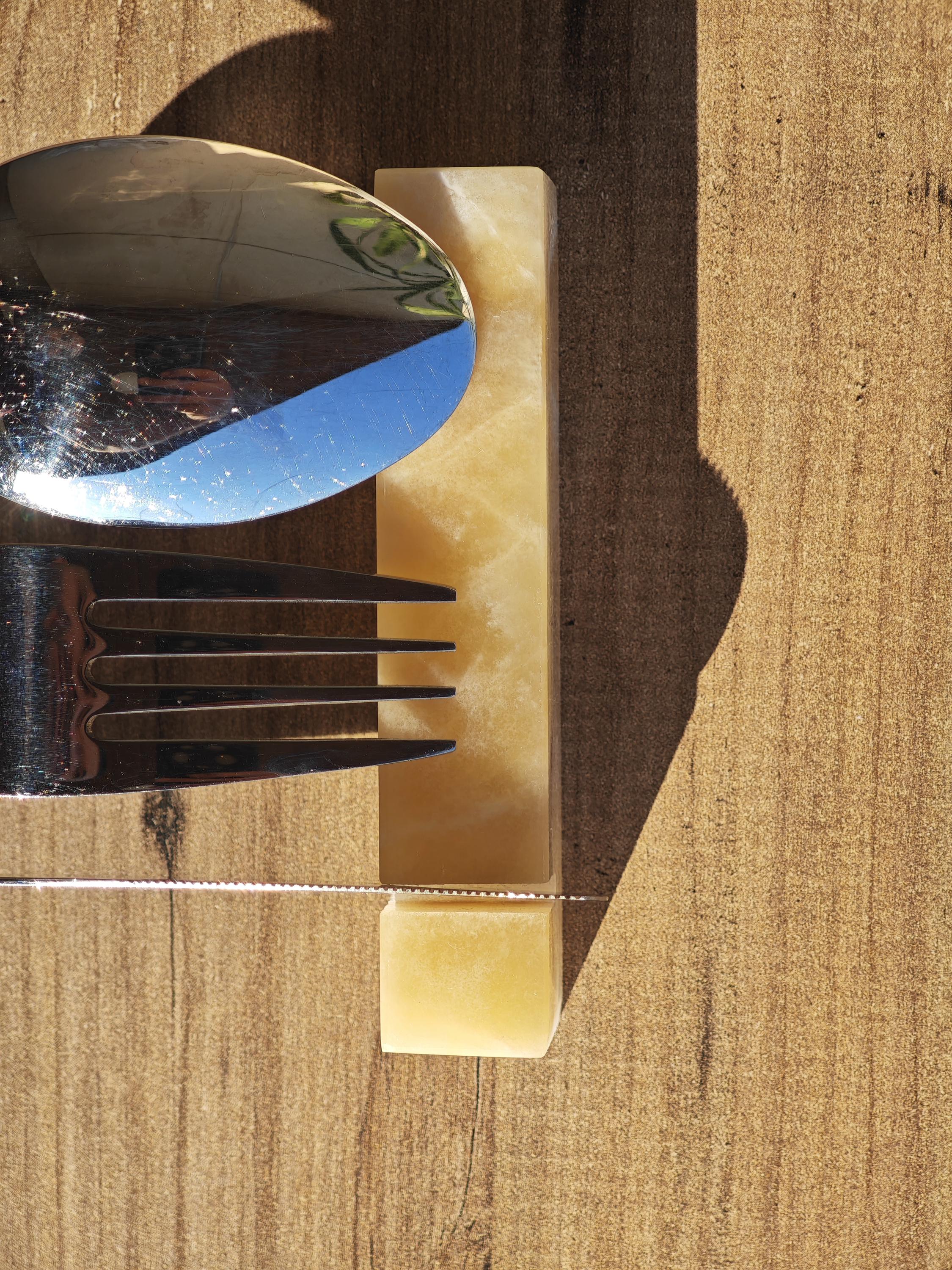 Onyx Stone Cutlery Rest Set: Knife Holder, Home Gift