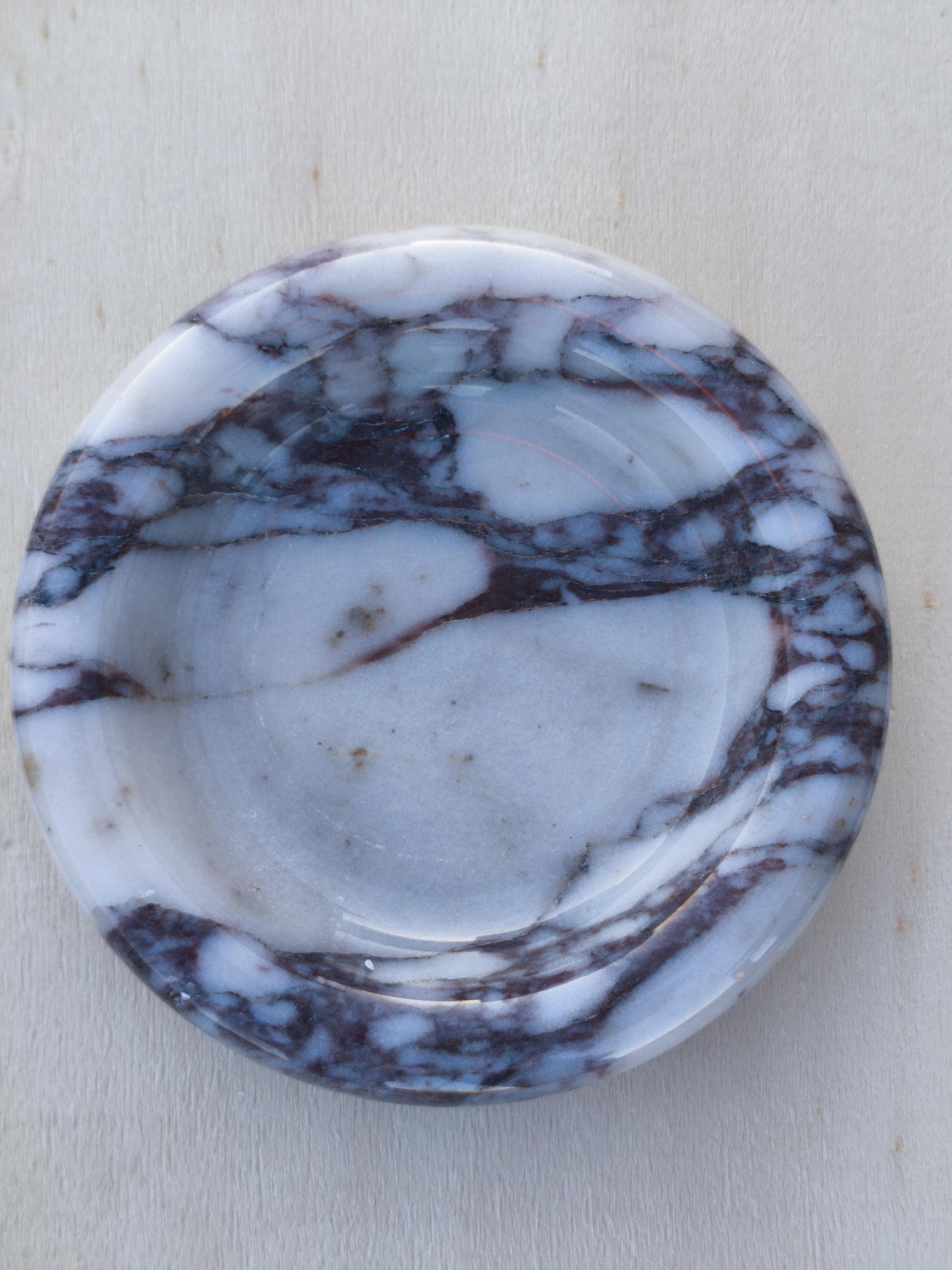 Calacatta viola marble catch-all, ring holder handmade product, POLISHED
