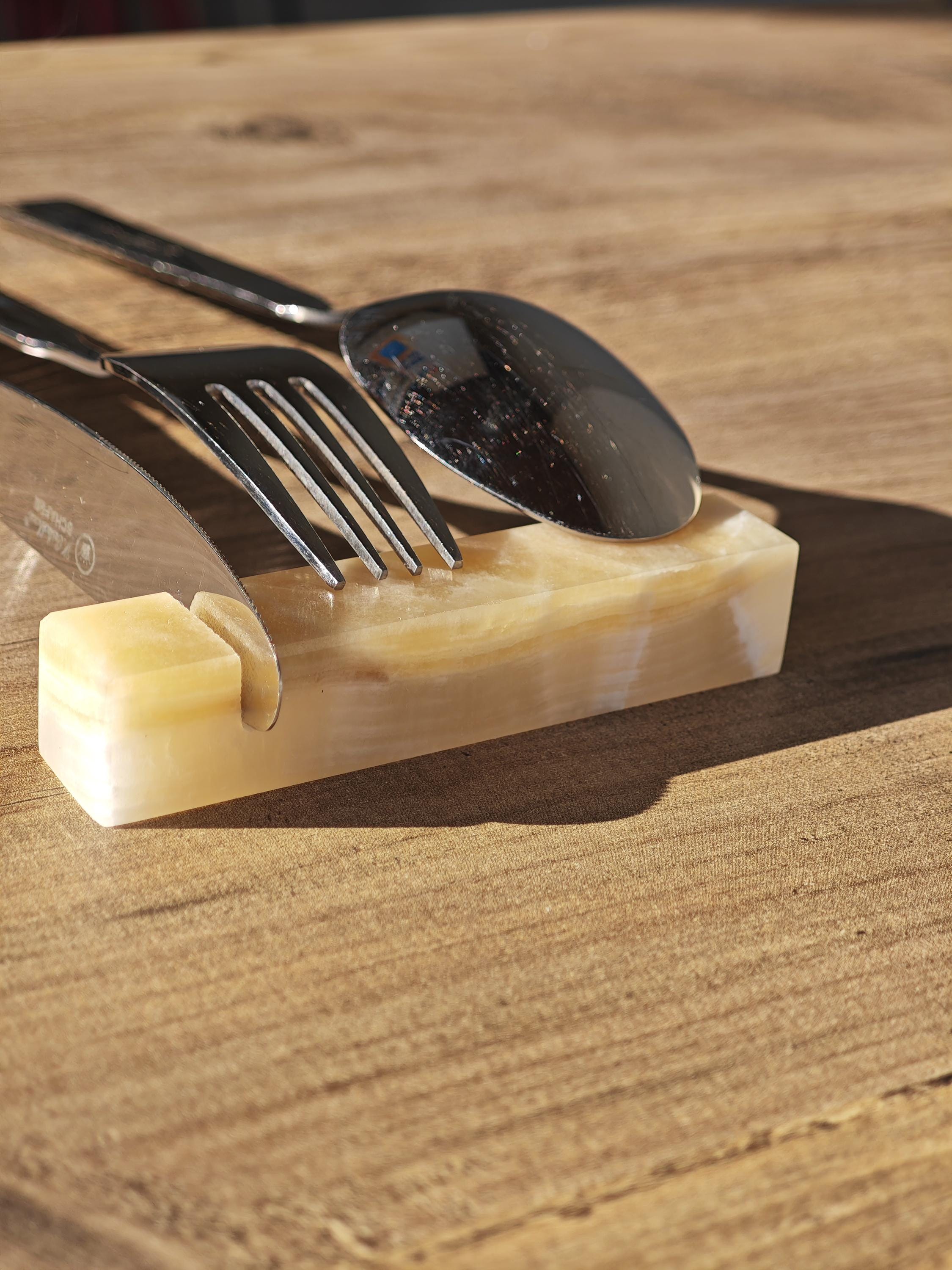 Onyx Stone Cutlery Rest Set: Knife Holder, Home Gift