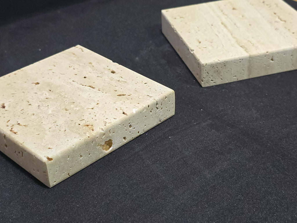 Handmade Travertine Coaster – Timeless Elegance in Every Detail - price is for two