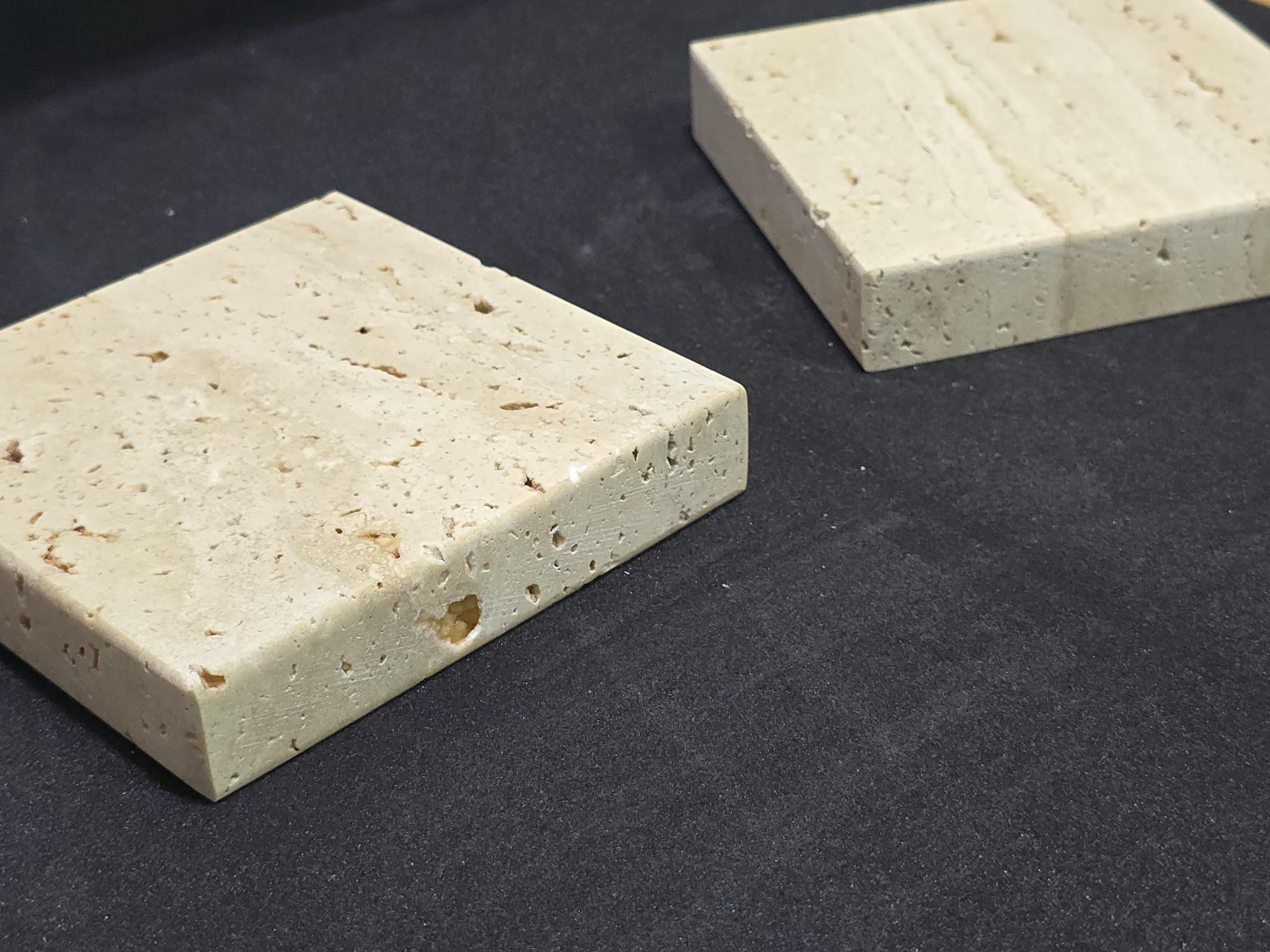 Handmade Travertine Coaster – Timeless Elegance in Every Detail - price is for two