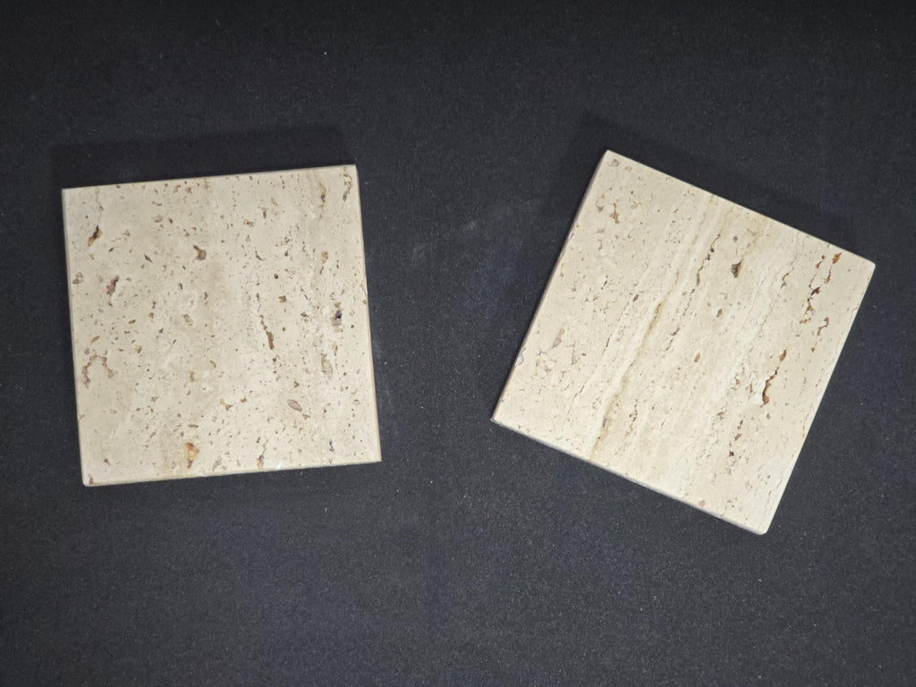 Handmade Travertine Coaster – Timeless Elegance in Every Detail - price is for two