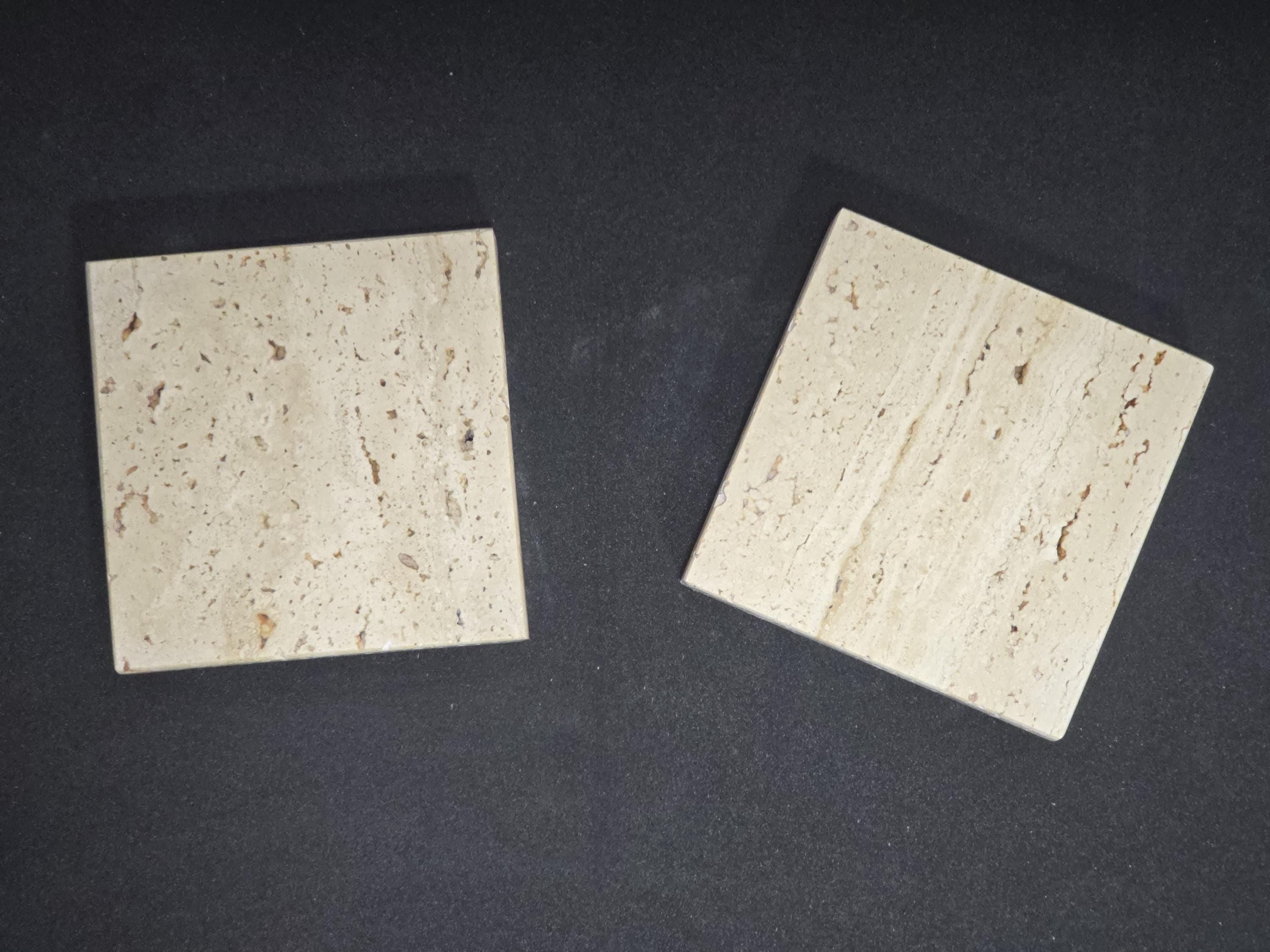 Handmade Travertine Coaster – Timeless Elegance in Every Detail - price is for two