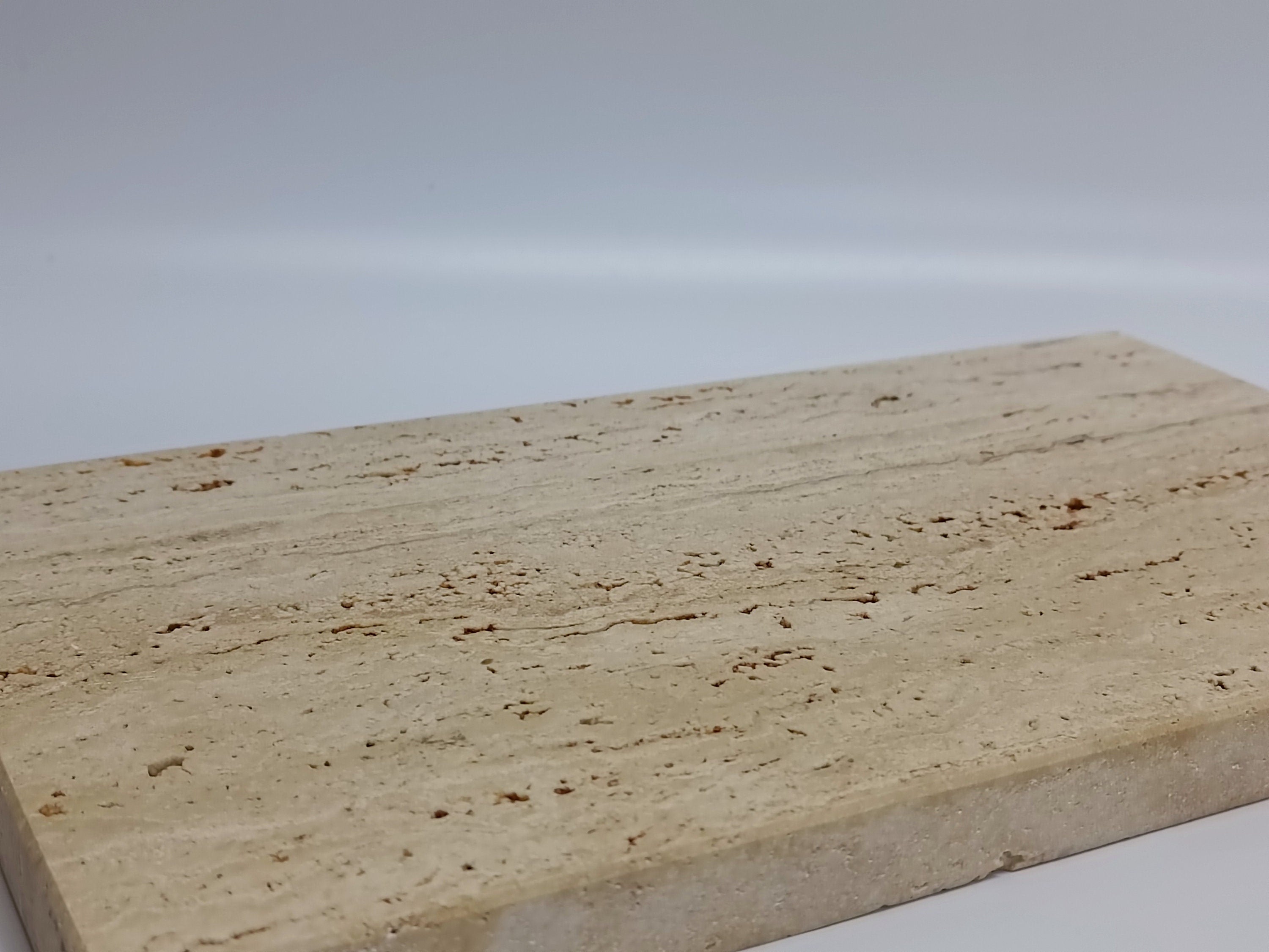 Handmade Beige Travertine Catchall Tray: Coffee Table Decor