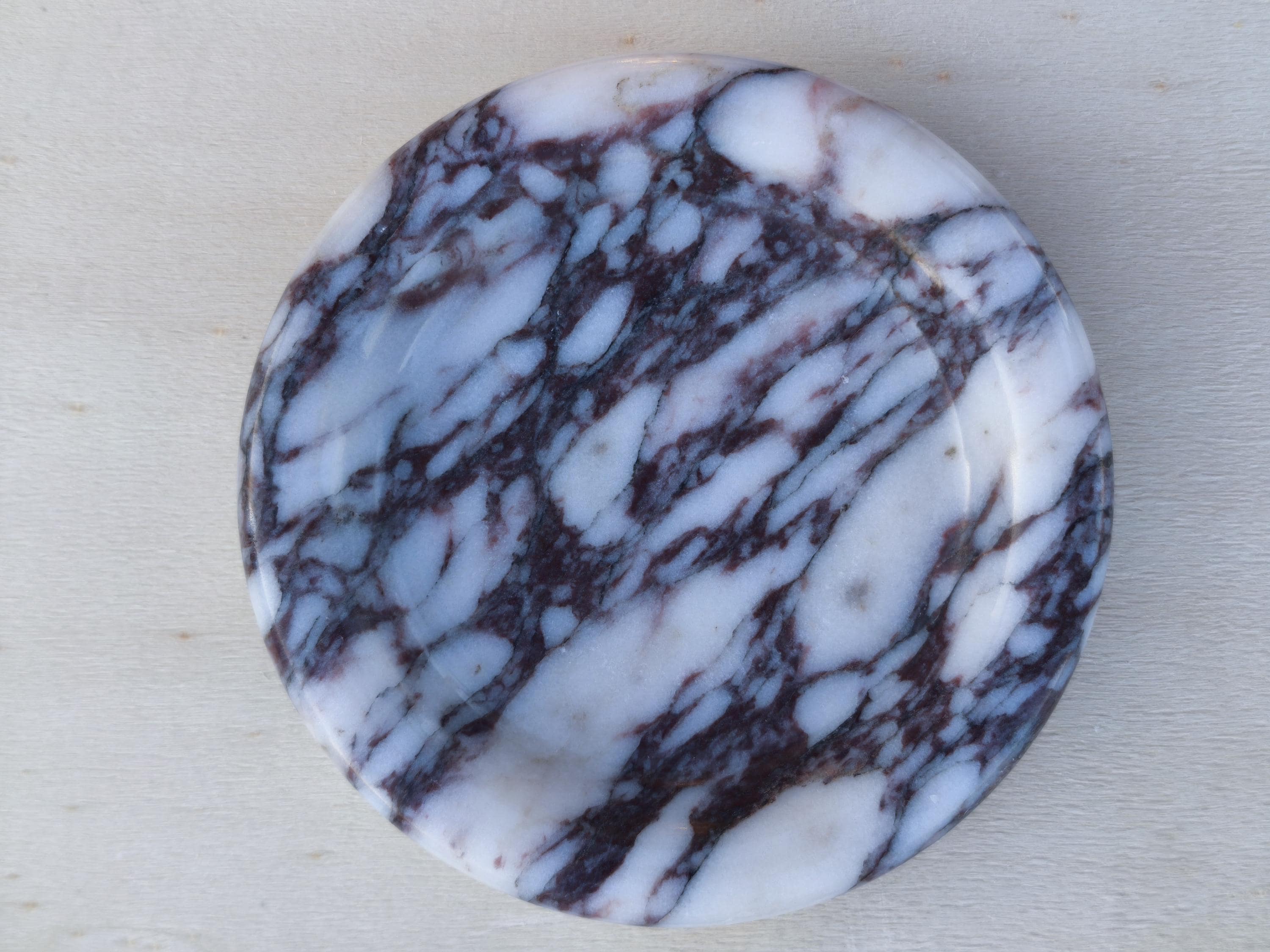 Calacatta viola marble catch-all, ring holder handmade product, POLISHED