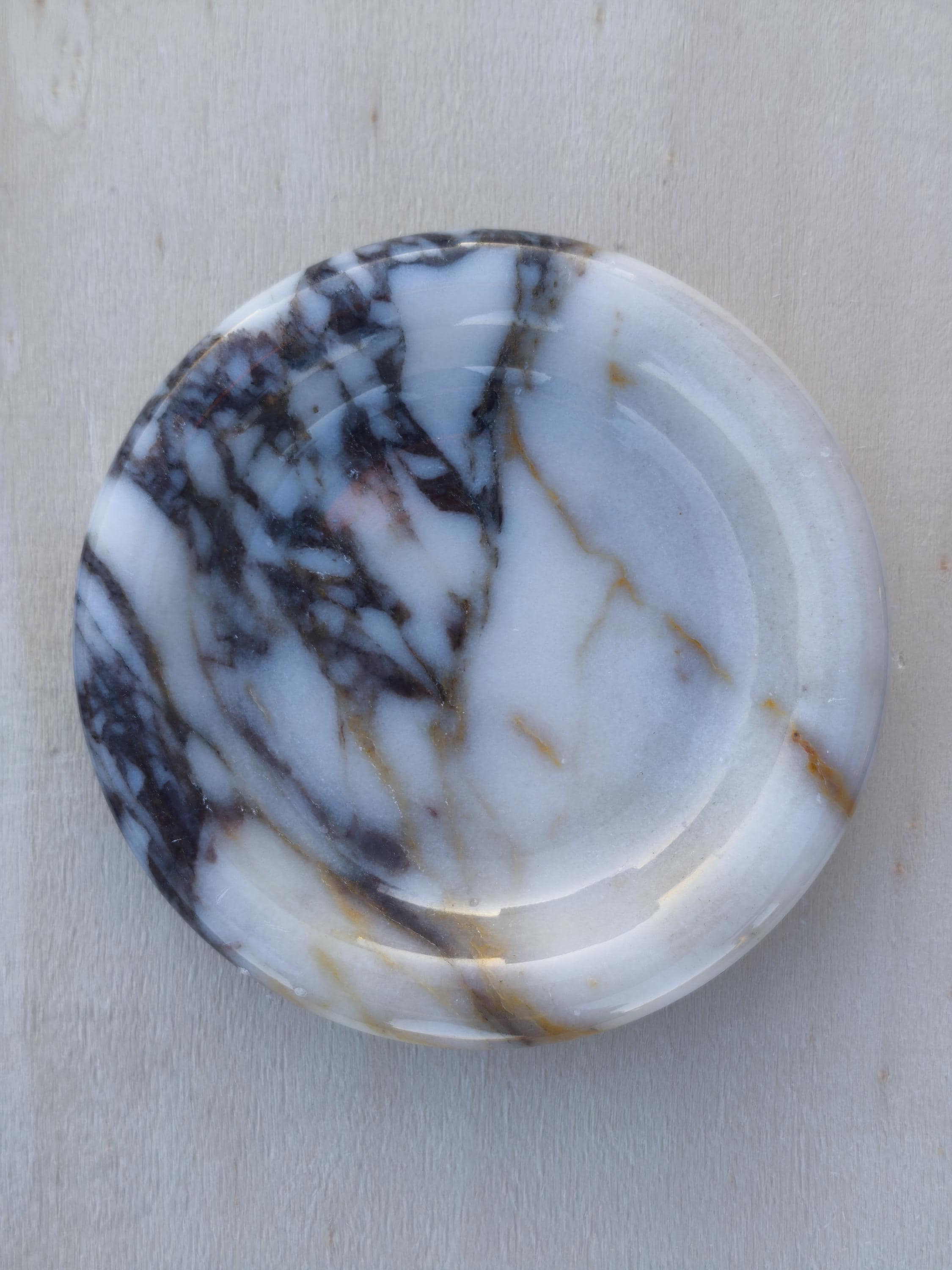 Calacatta viola marble catch-all, ring holder handmade product, POLISHED