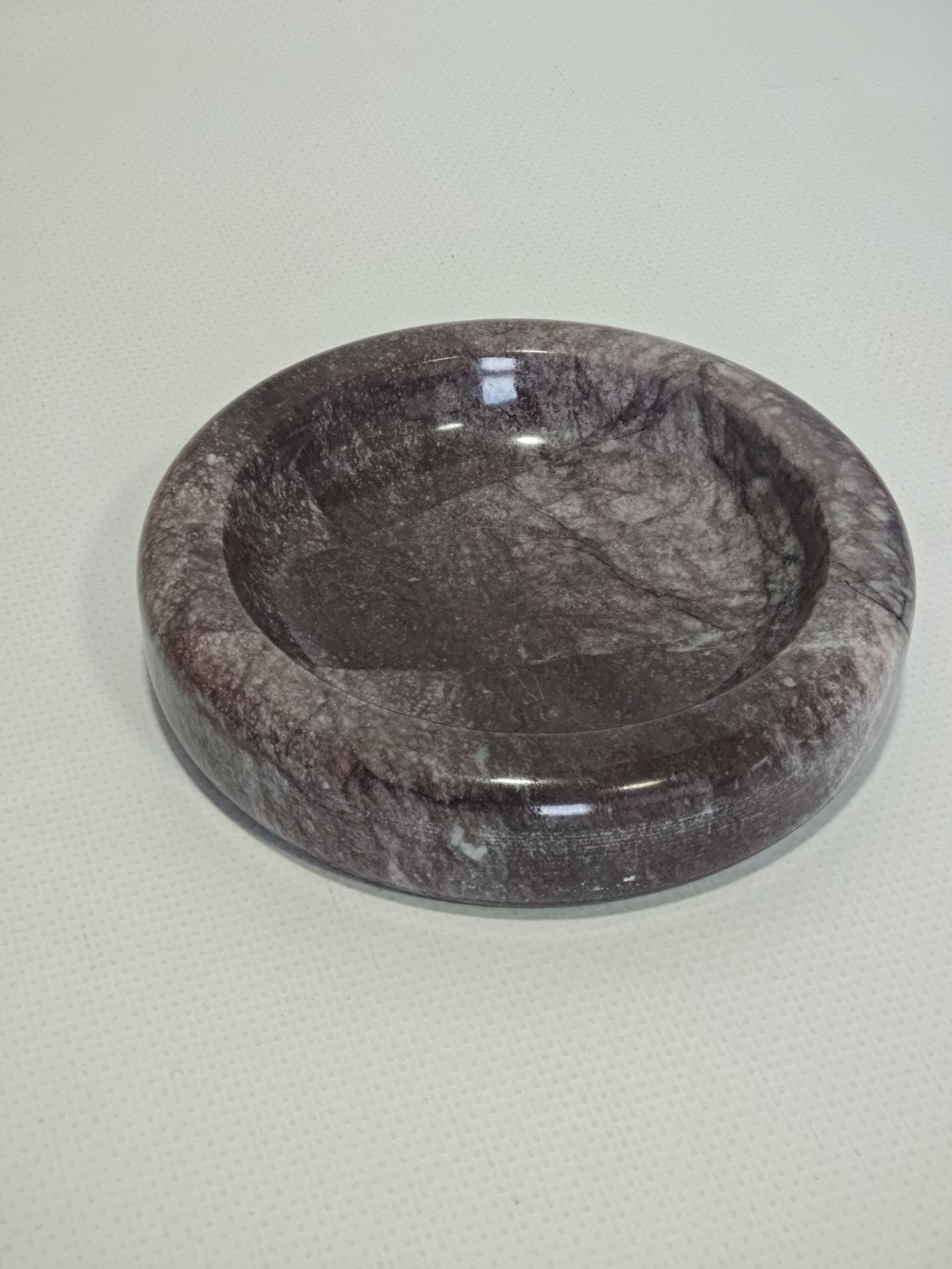Dark Lilac marble catch-all, ring holder handmade product, POLİSHED