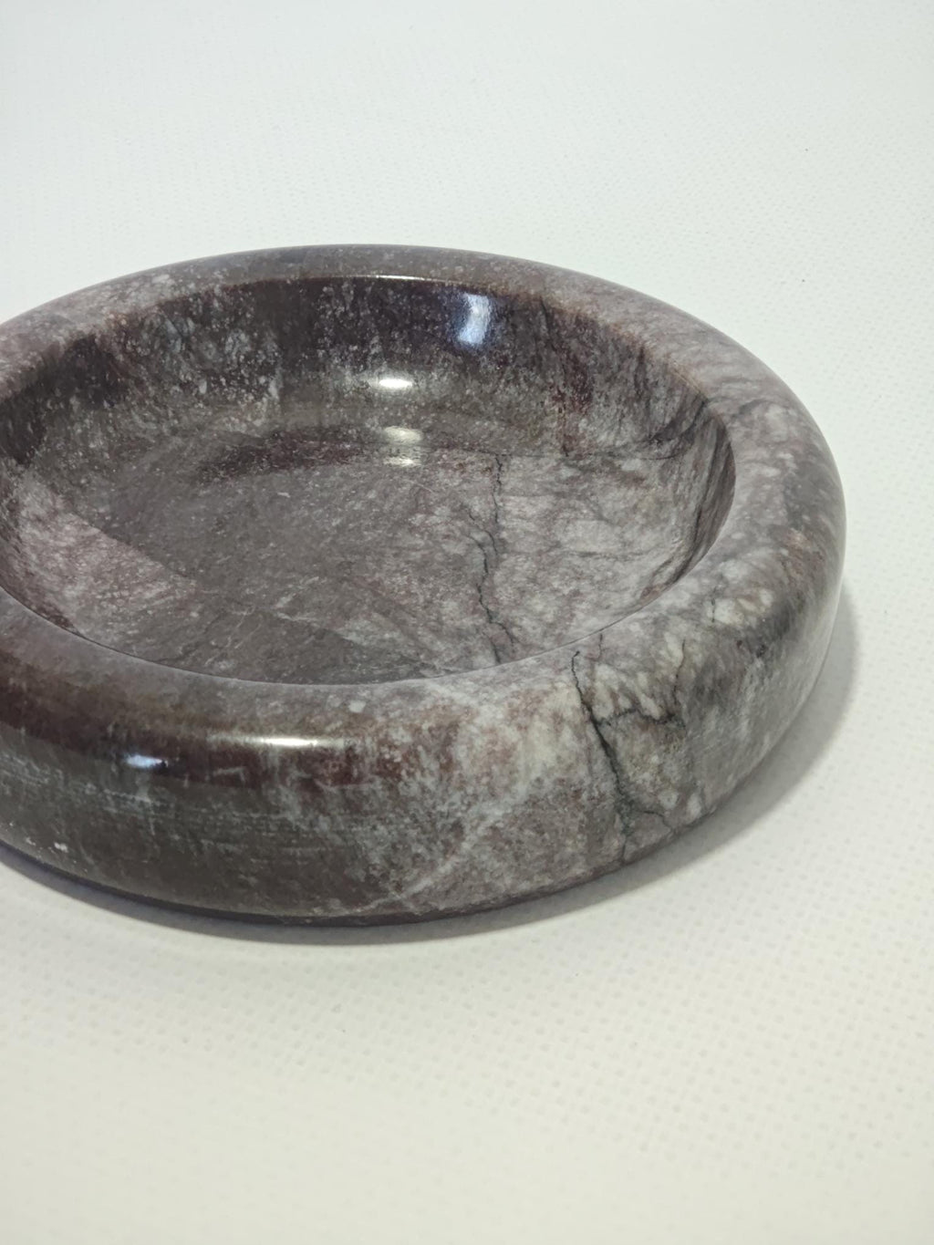 Dark Lilac marble catch-all, ring holder handmade product, POLİSHED
