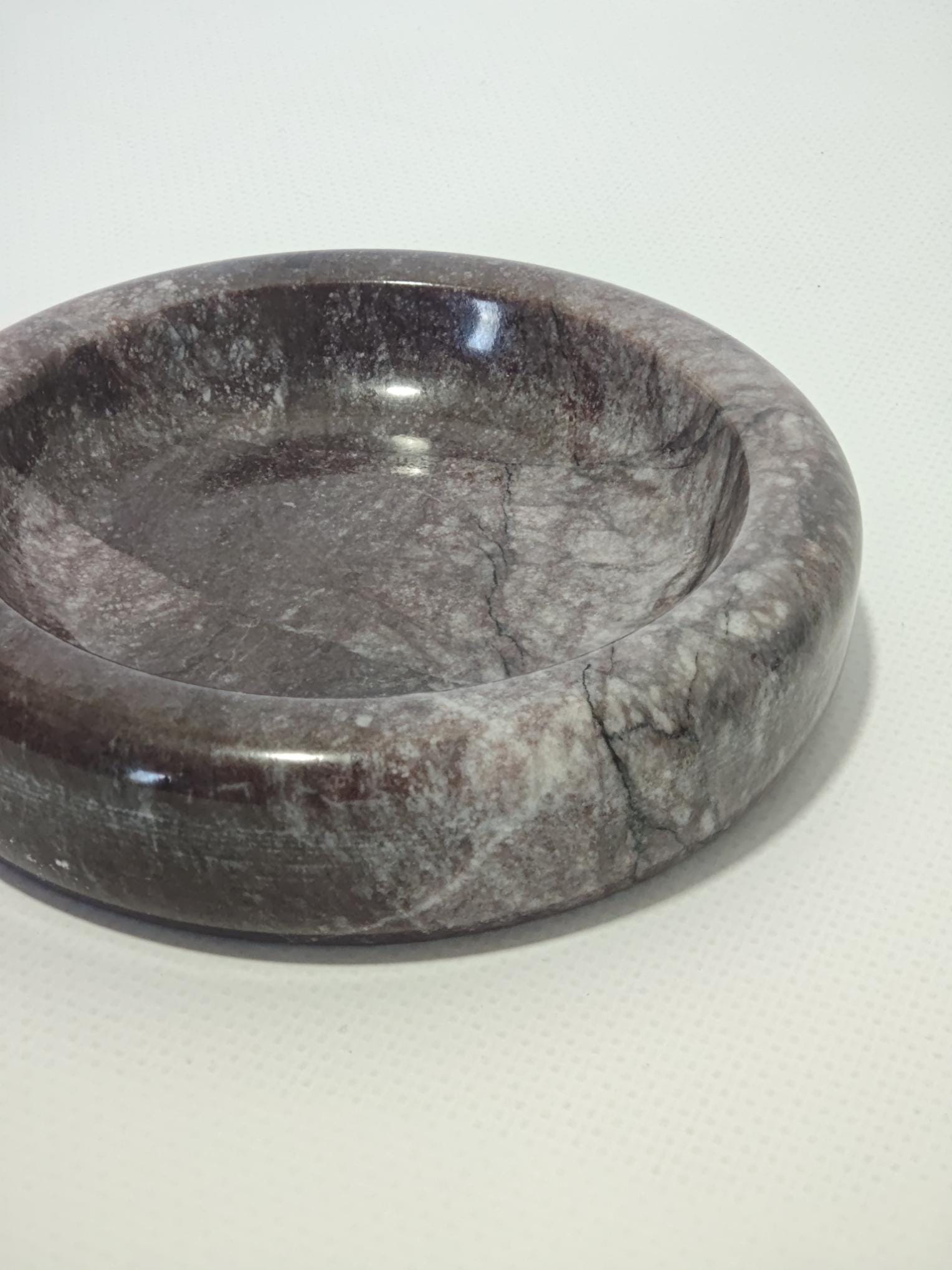 Dark Lilac marble catch-all, ring holder handmade product, POLİSHED