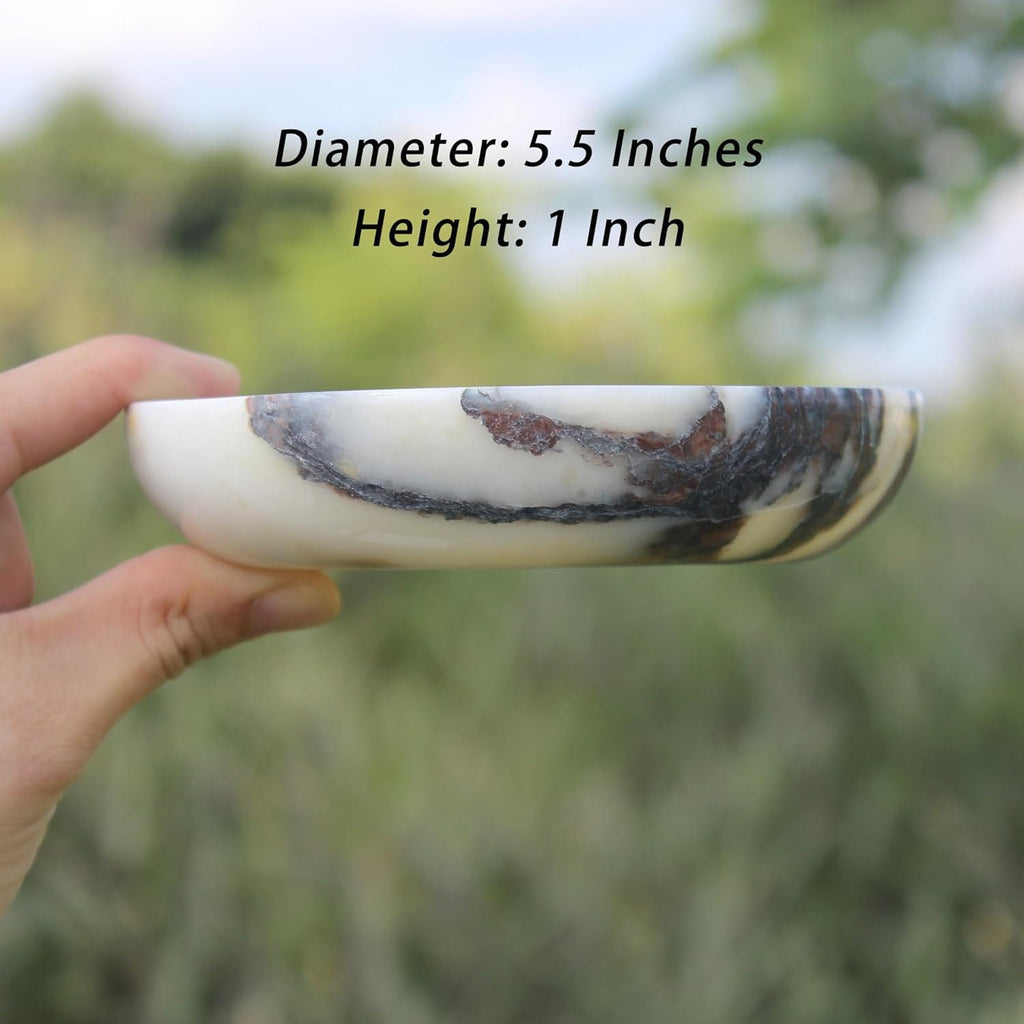 Handmade Calacatta Viola Marble Jewelry Dish: Luxury Trinket Tray (5.5")