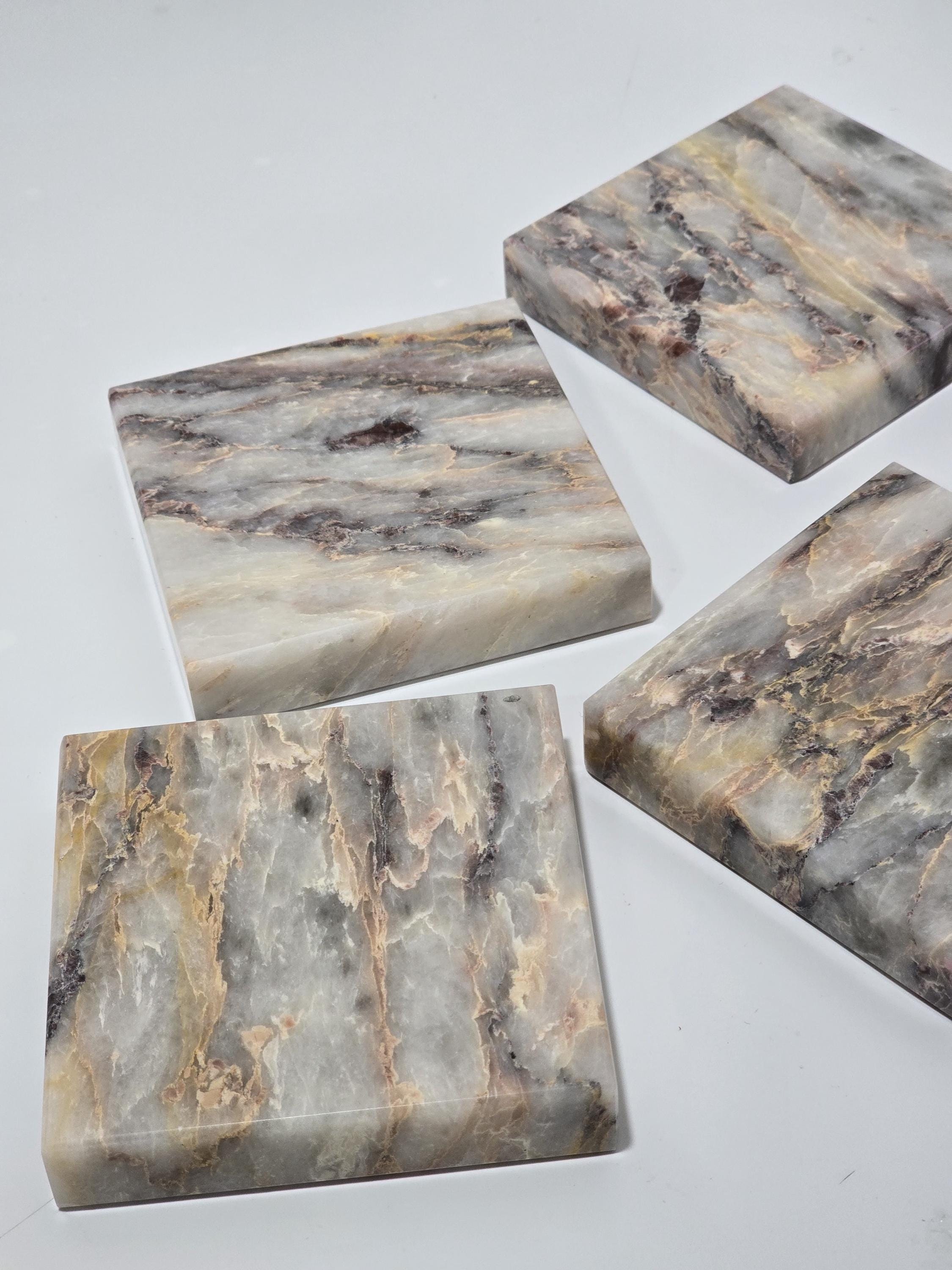 Exquisite Salome Marble Coaster real marble handmade and freeship