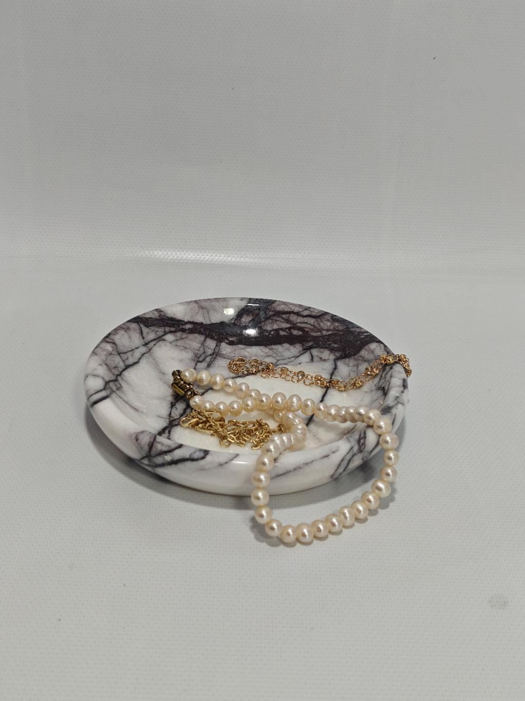Lilac marble catch-all, ring holder handmade product, POLİSHED