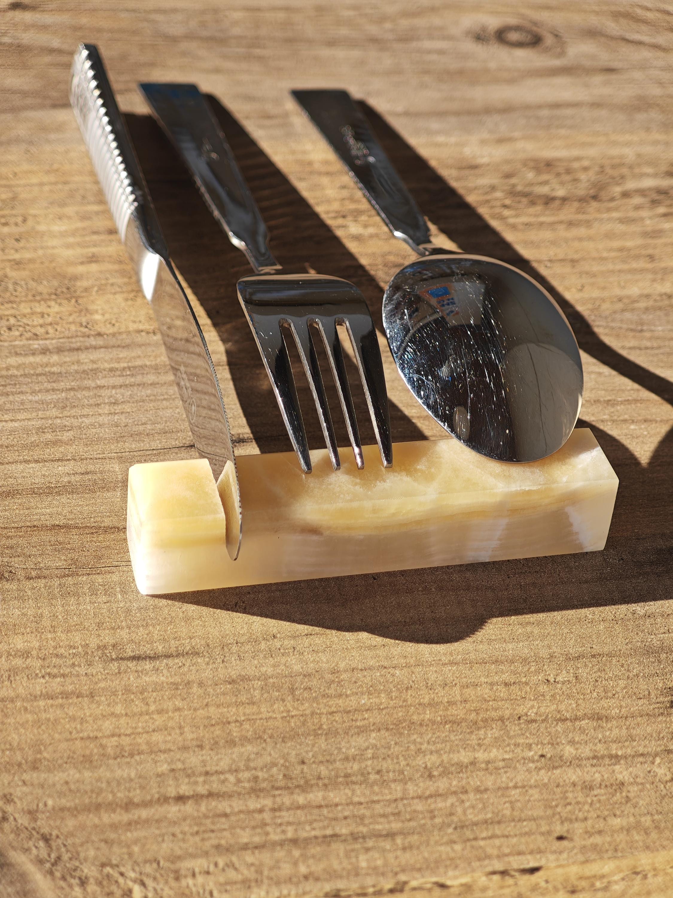 Onyx Stone Cutlery Rest Set: Knife Holder, Home Gift