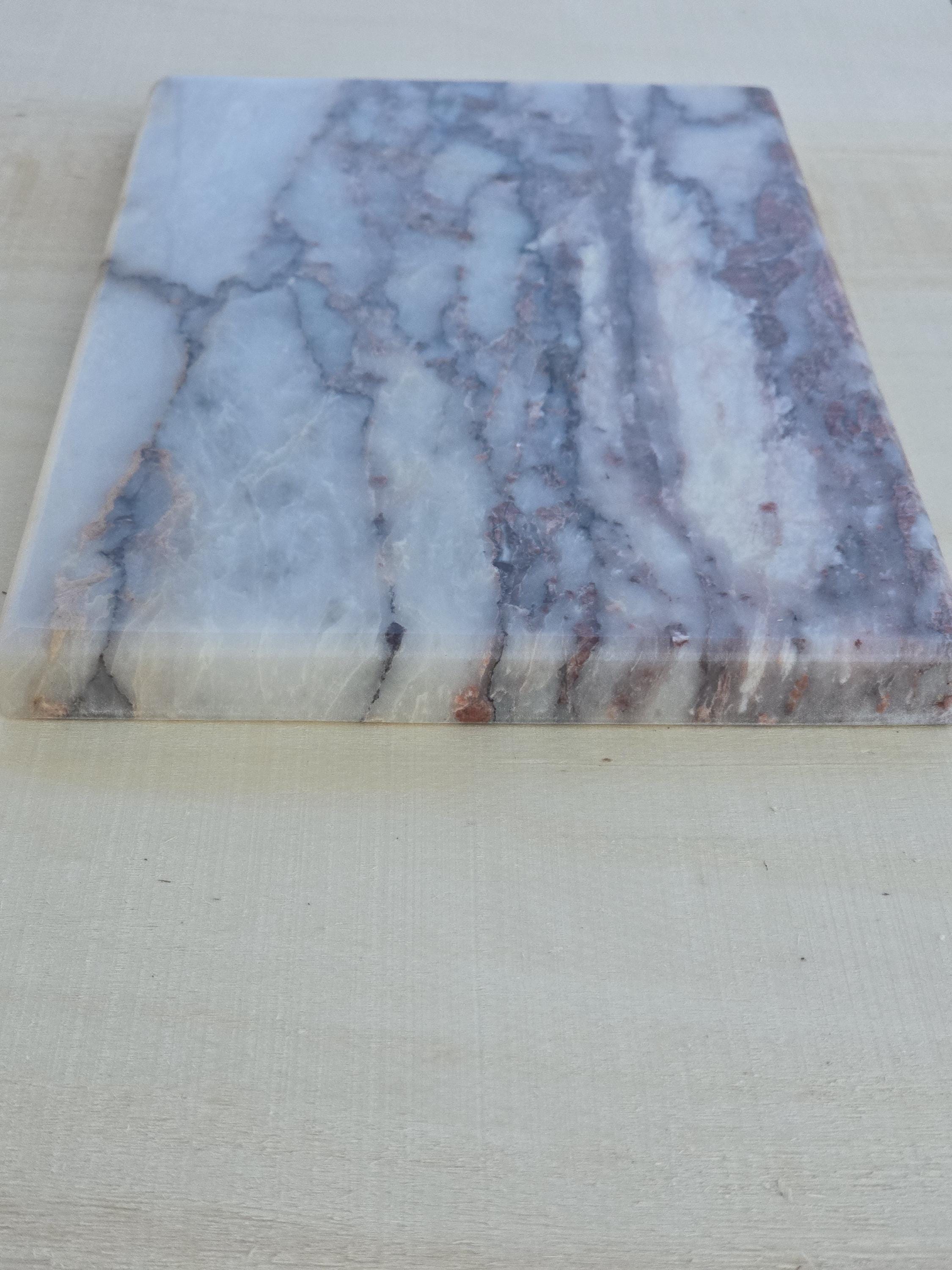 Salome Marble Stone Tray: Calacatta Viola Style, Decorative Shelf (11.8x7")
