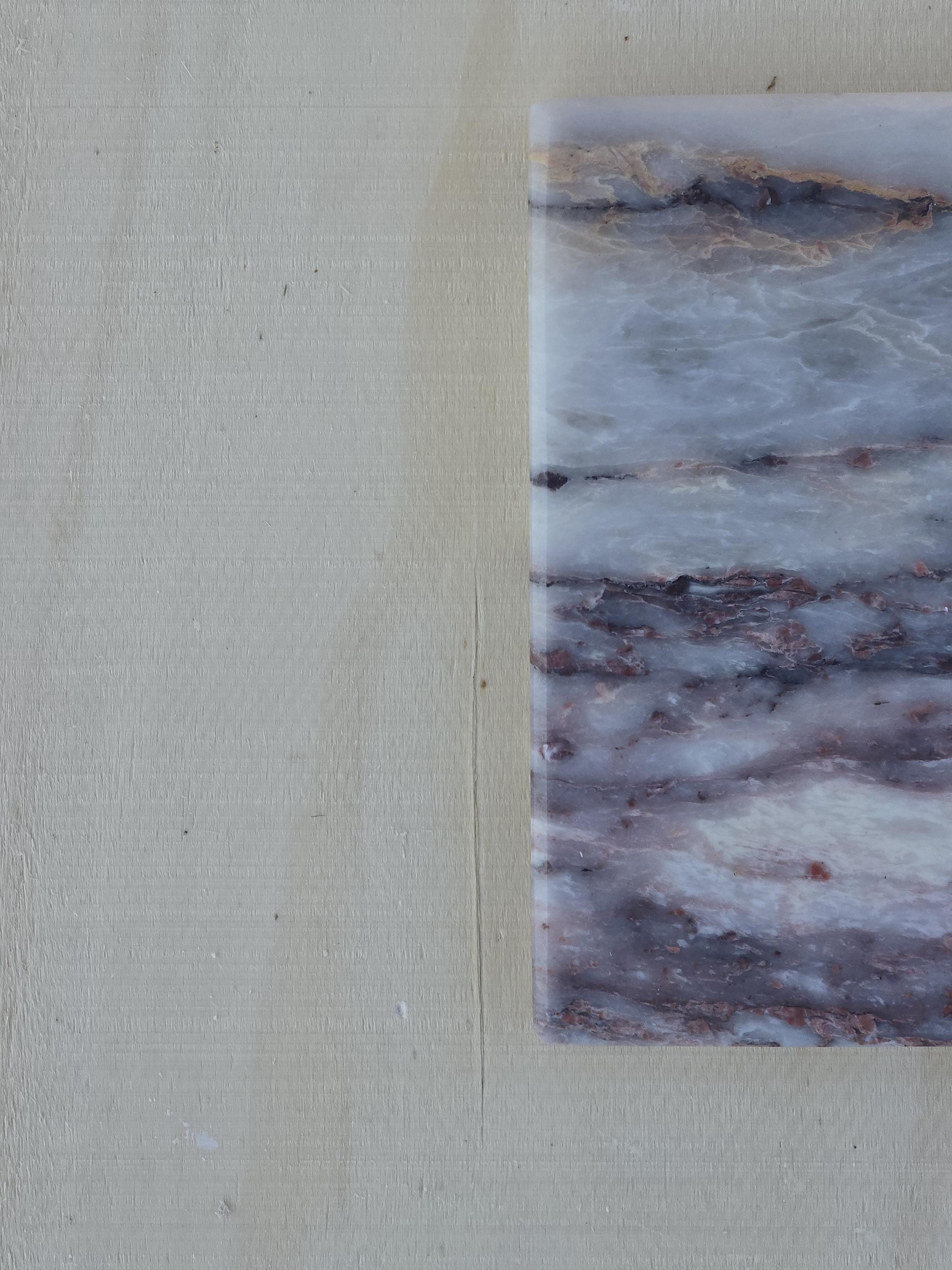 Salome Marble Stone Tray: Calacatta Viola Style, Decorative Shelf (11.8x7")