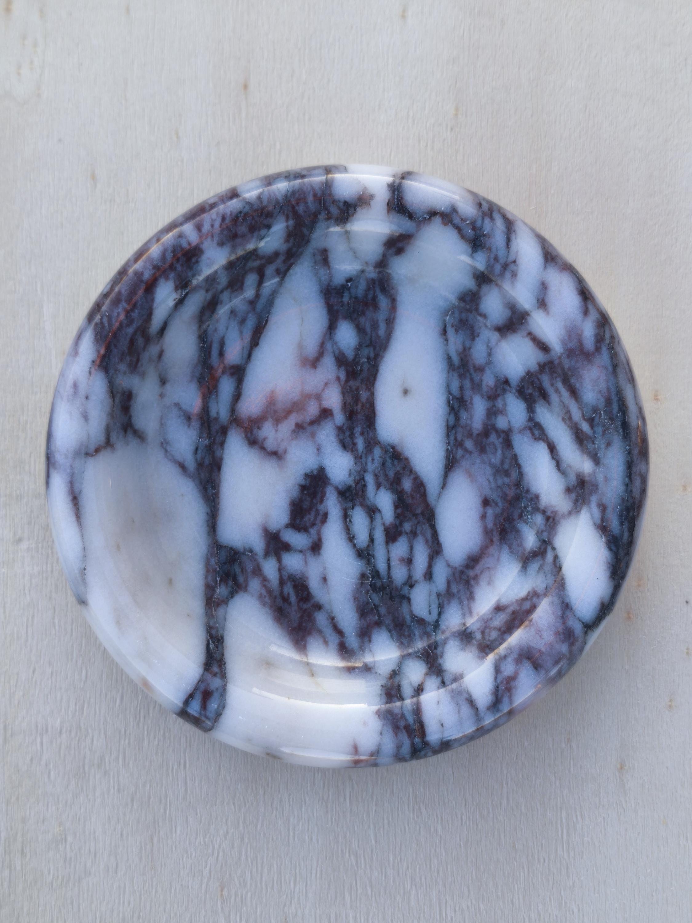 Calacatta viola marble catch-all, ring holder handmade product, POLISHED