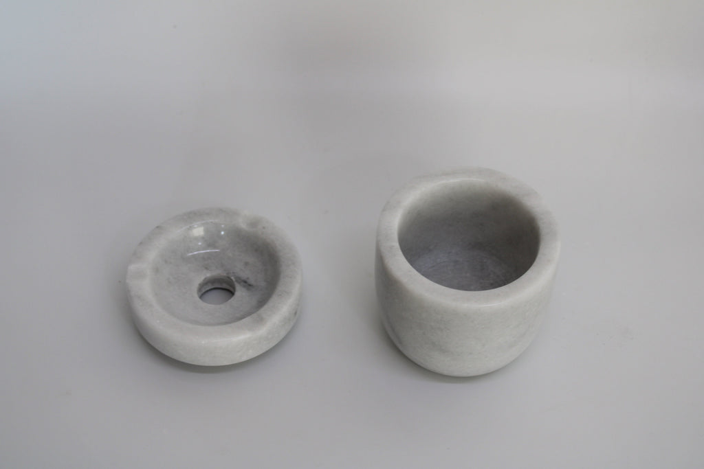 Gray Marble Ashtray With hopper and lid Model large size