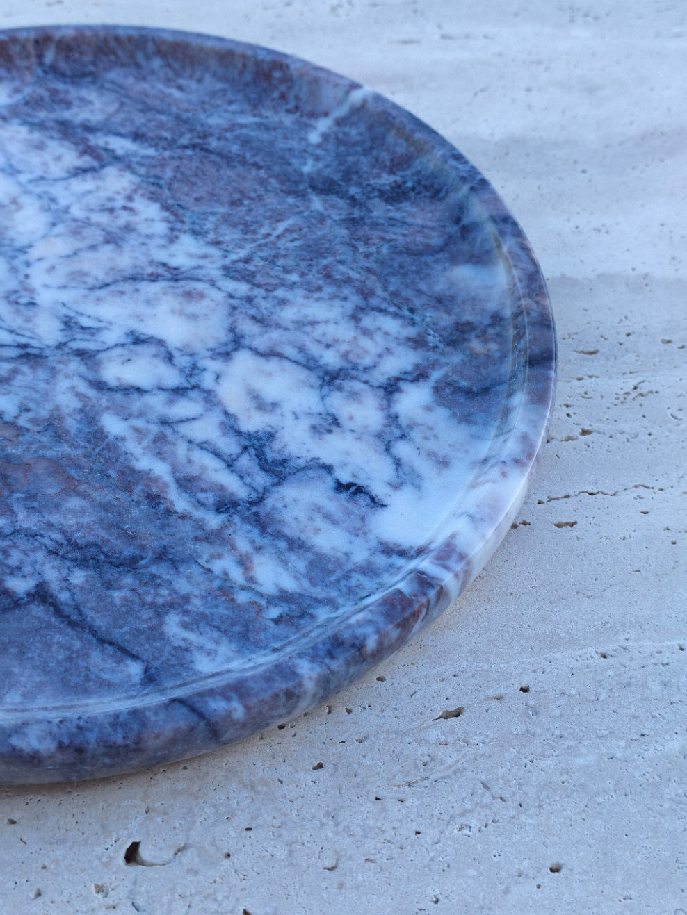 Dark Purple Marble Decorative Tray – 10 Inch Polished Natural Stone Plate – Luxury Coffee Table Decor – Vanity Organizer – Handmade Marble Dish