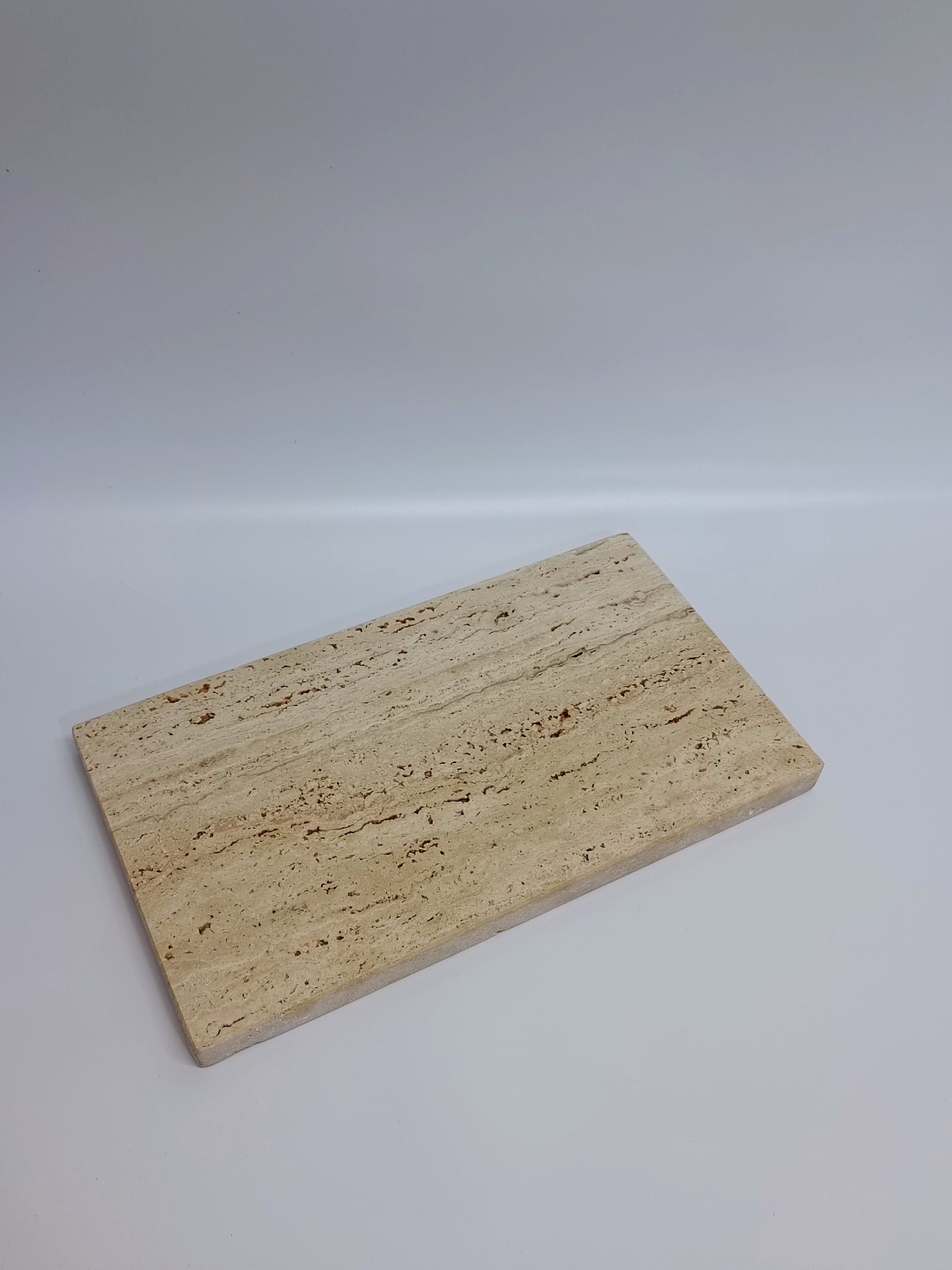 Handmade Beige Travertine Catchall Tray: Coffee Table Decor