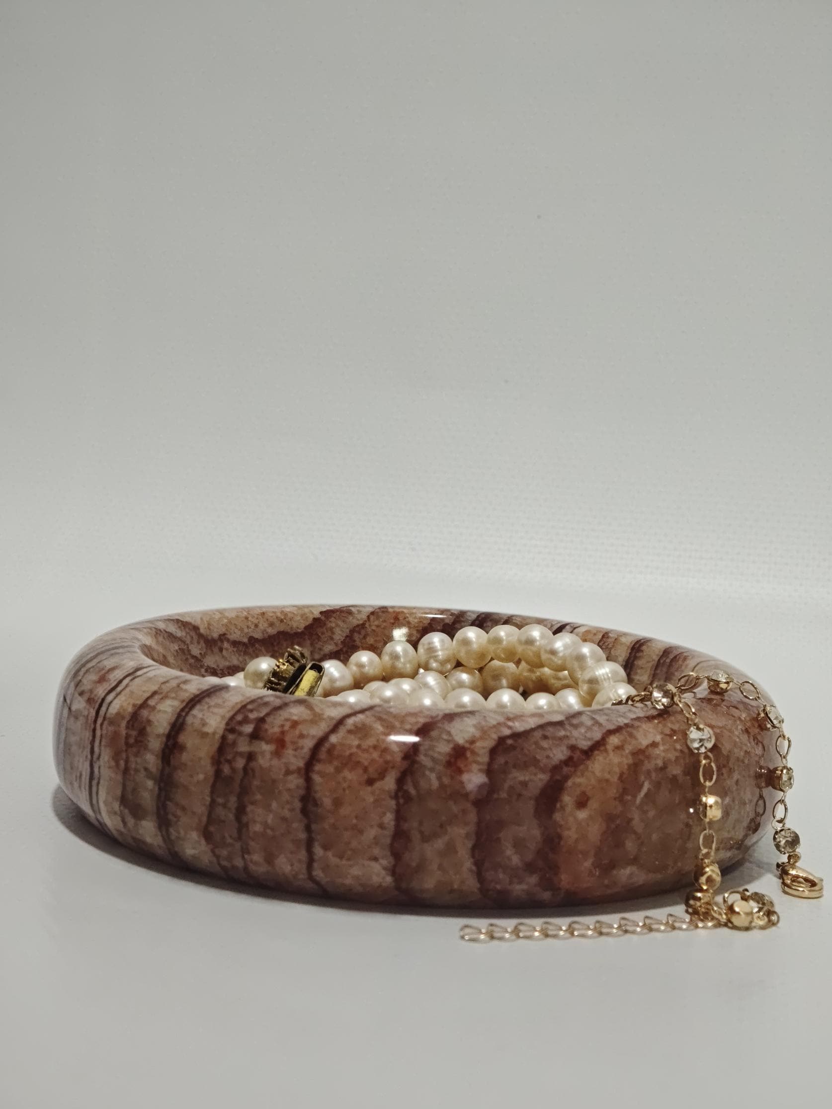 Red Onyx Stone catch-all, ring holder handmade product, POLİSHED