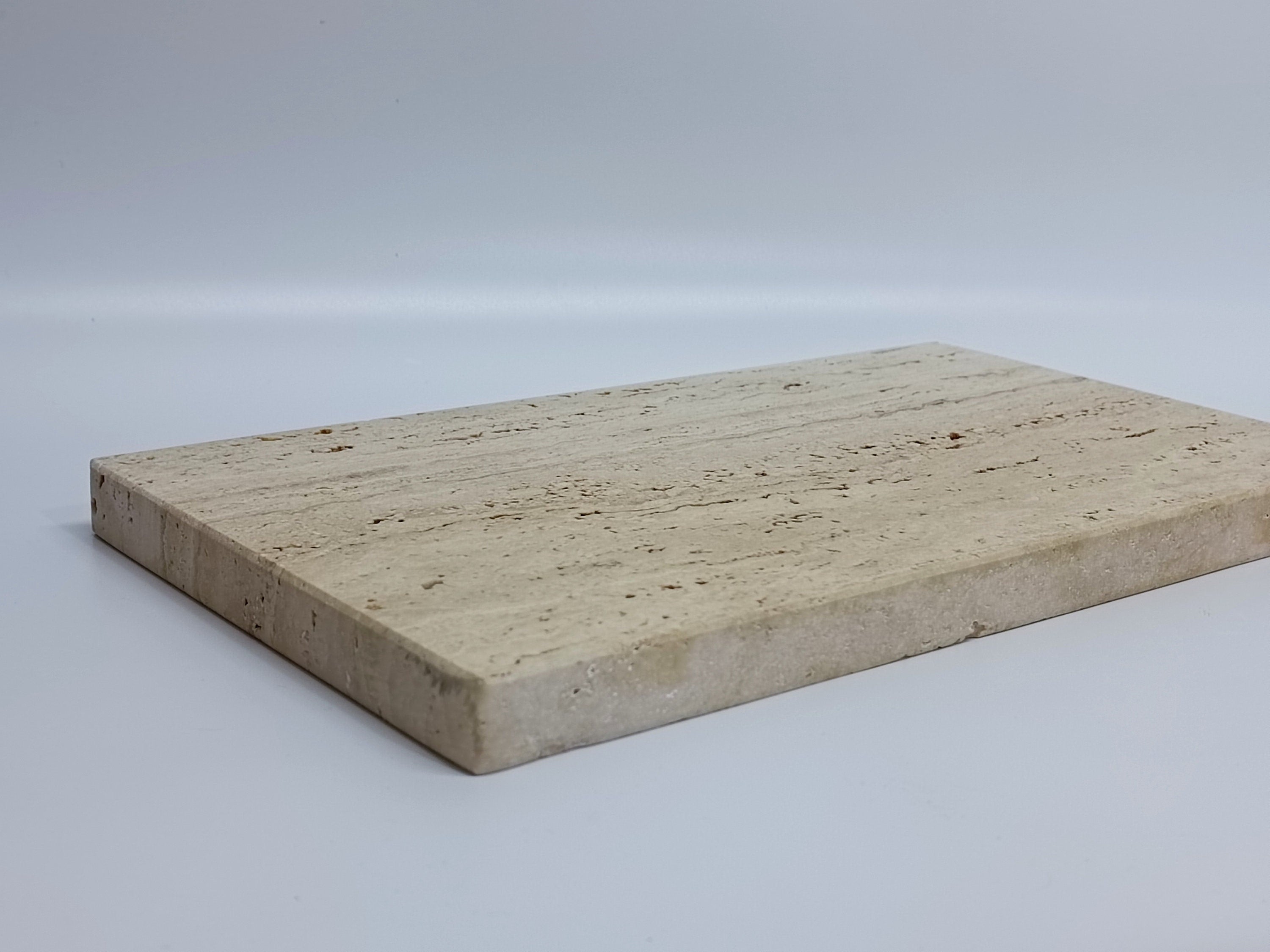Handmade Beige Travertine Catchall Tray: Coffee Table Decor