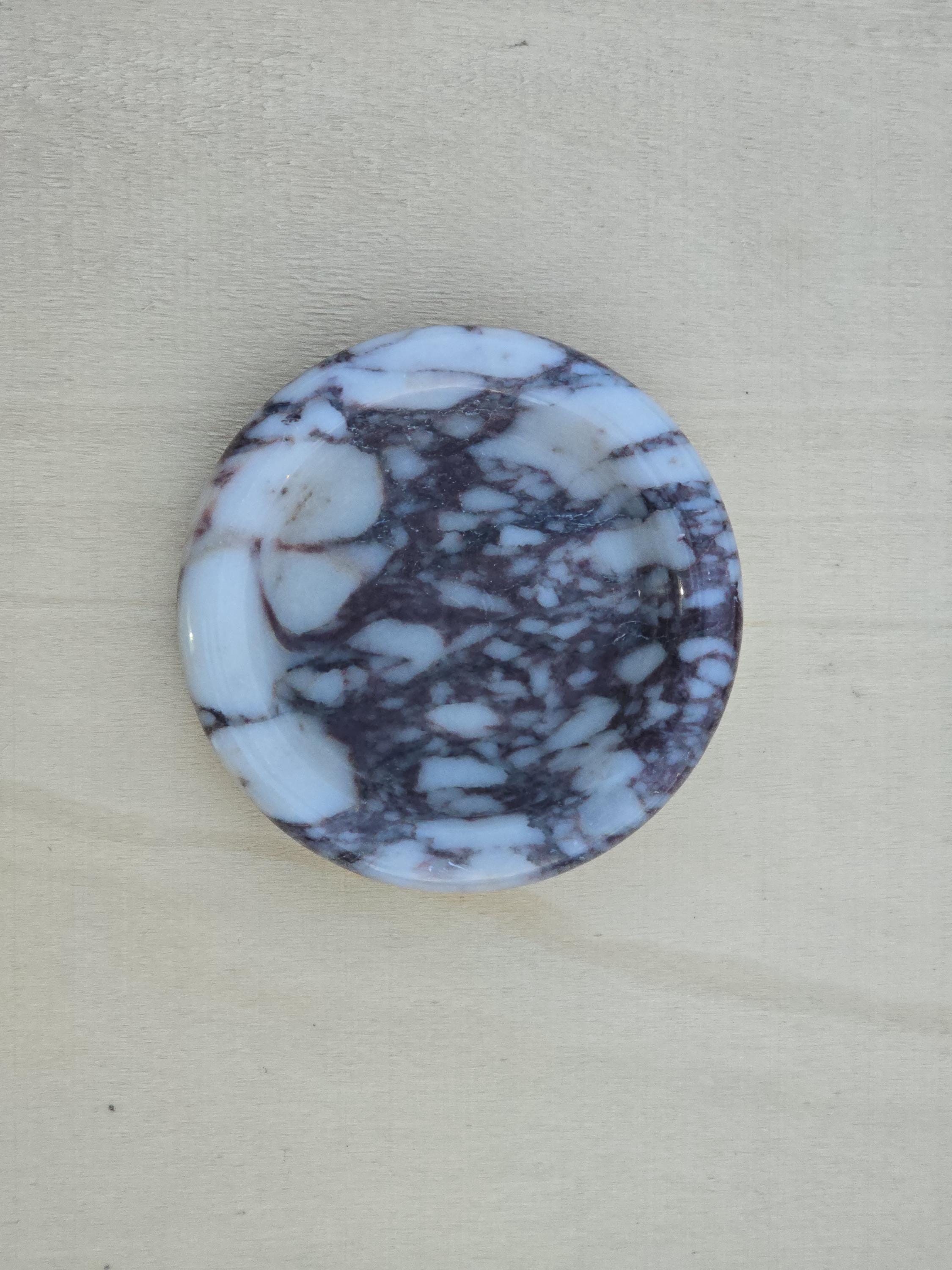 Calacatta viola marble catch-all, ring holder handmade product, POLISHED