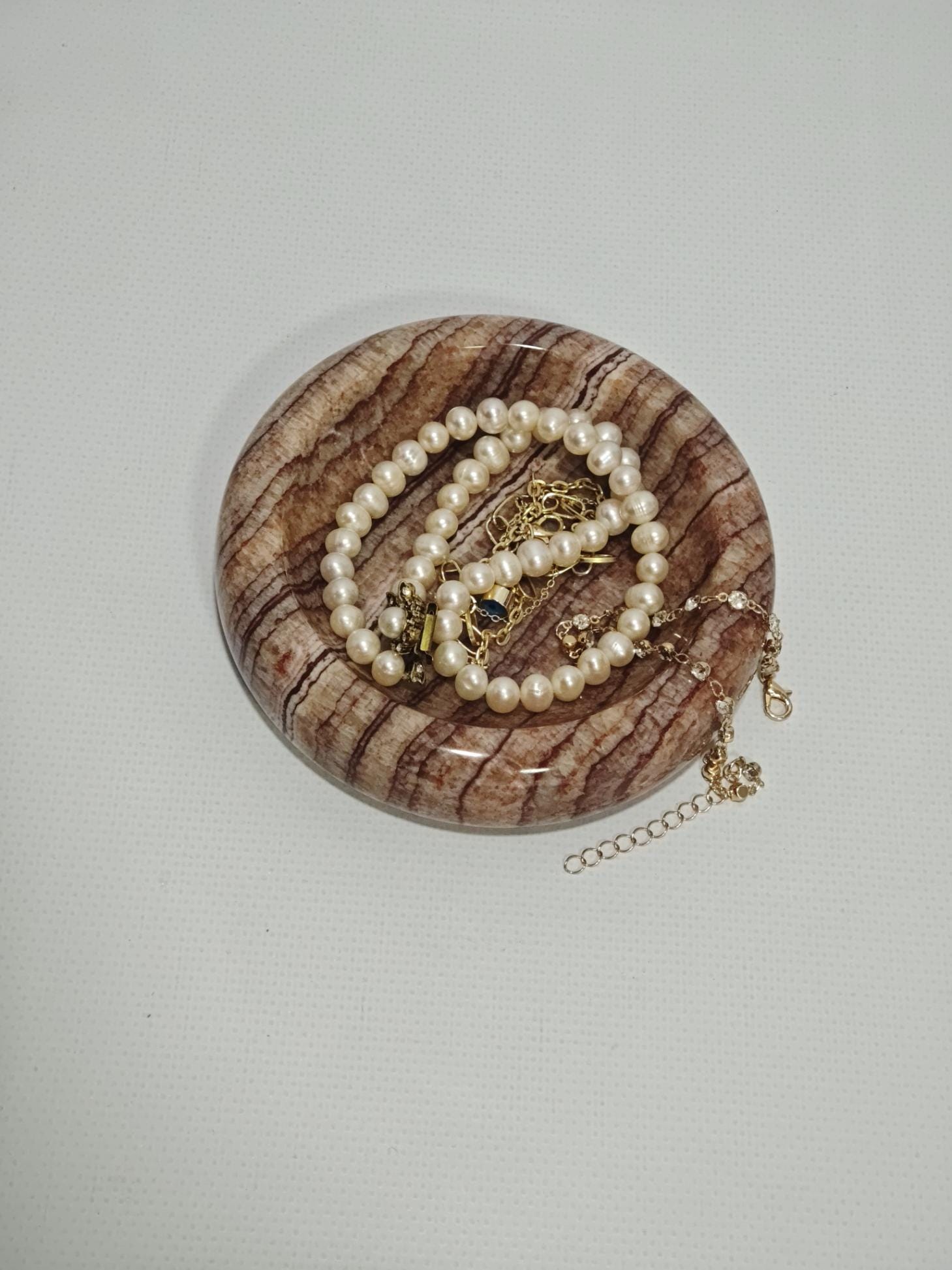 Red Onyx Stone catch-all, ring holder handmade product, POLİSHED