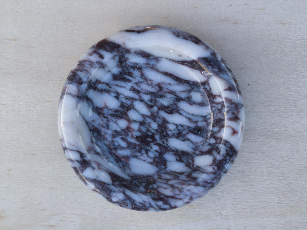 Calacatta viola marble catch-all, ring holder handmade product, POLISHED