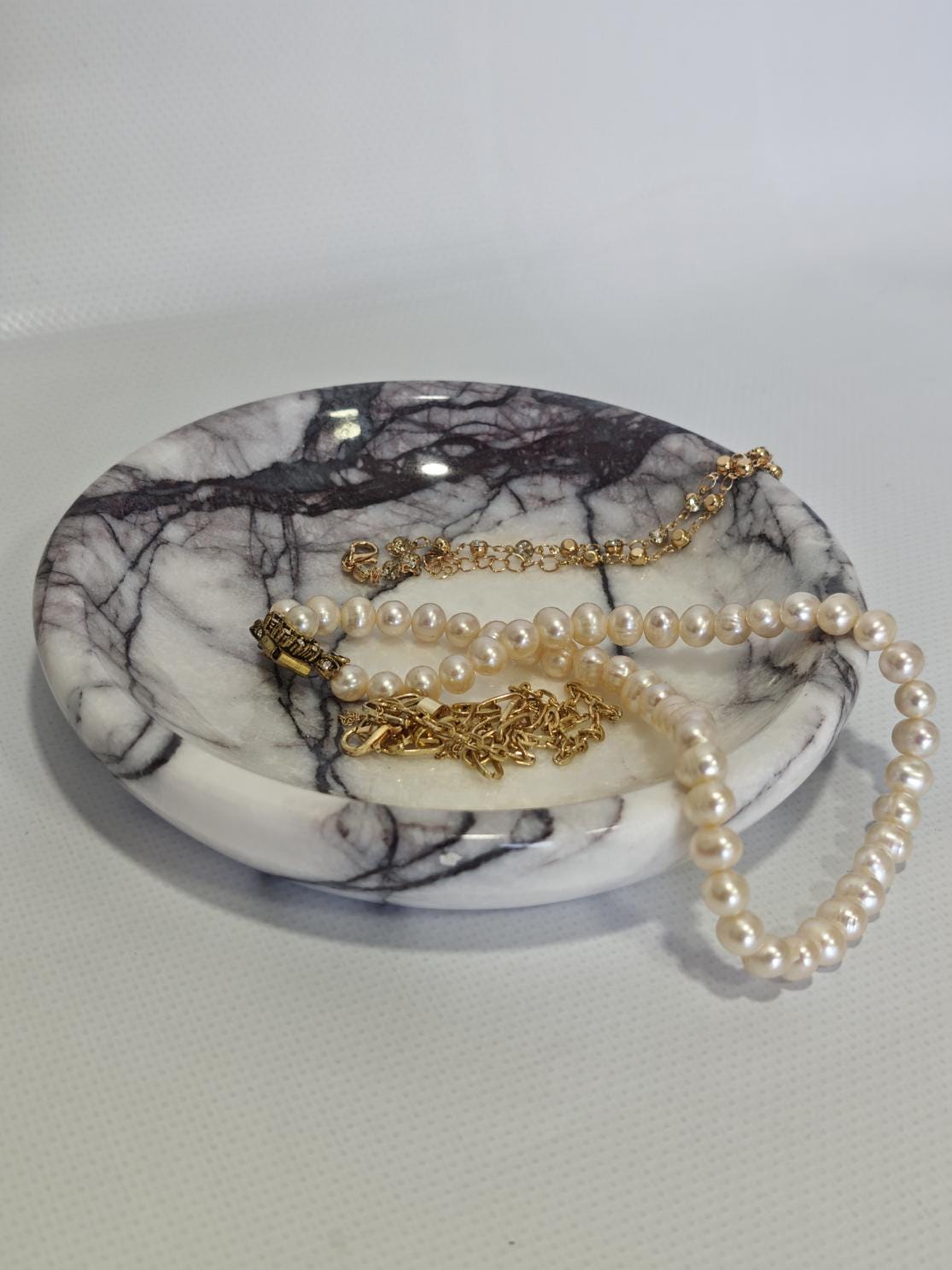 Lilac marble catch-all, ring holder handmade product, POLİSHED
