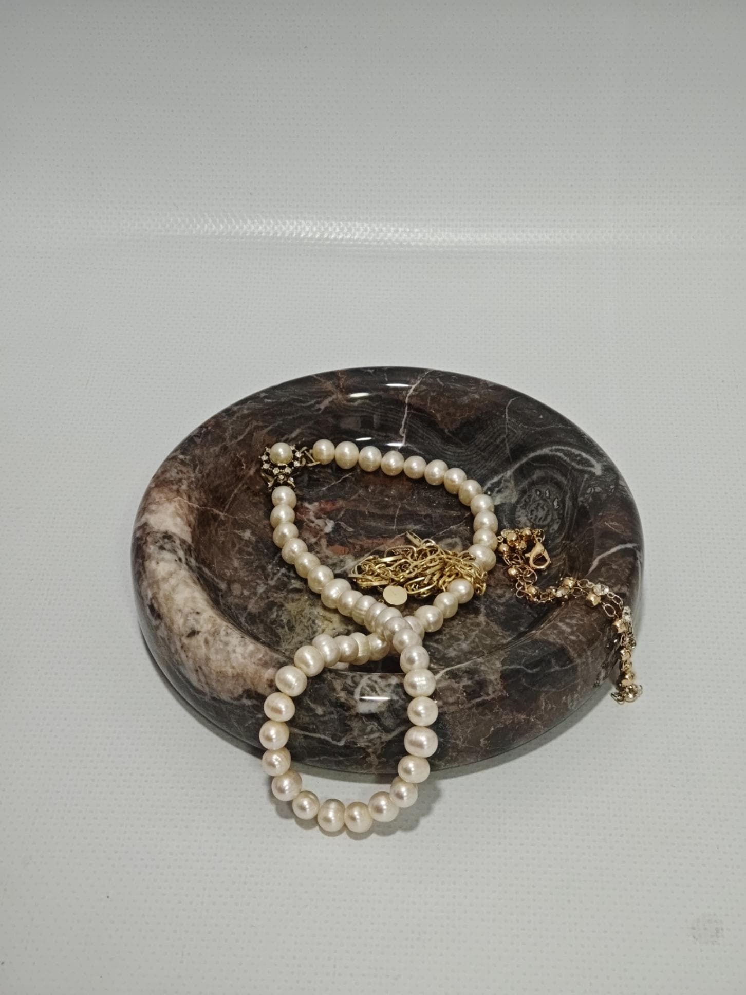 Brown marble catch-all, ring holder handmade product, POLİSHED