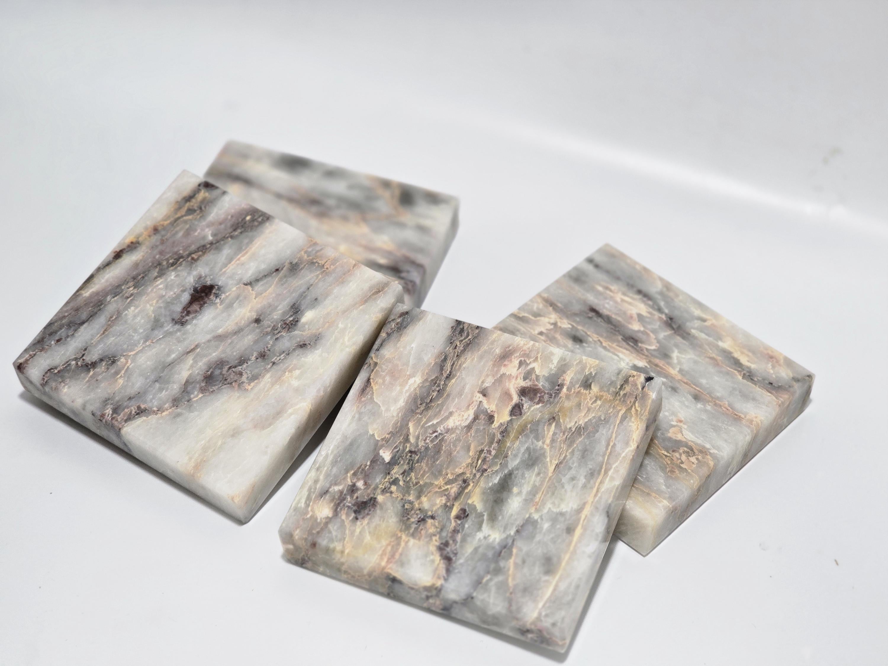 Exquisite Salome Marble Coaster real marble handmade and freeship