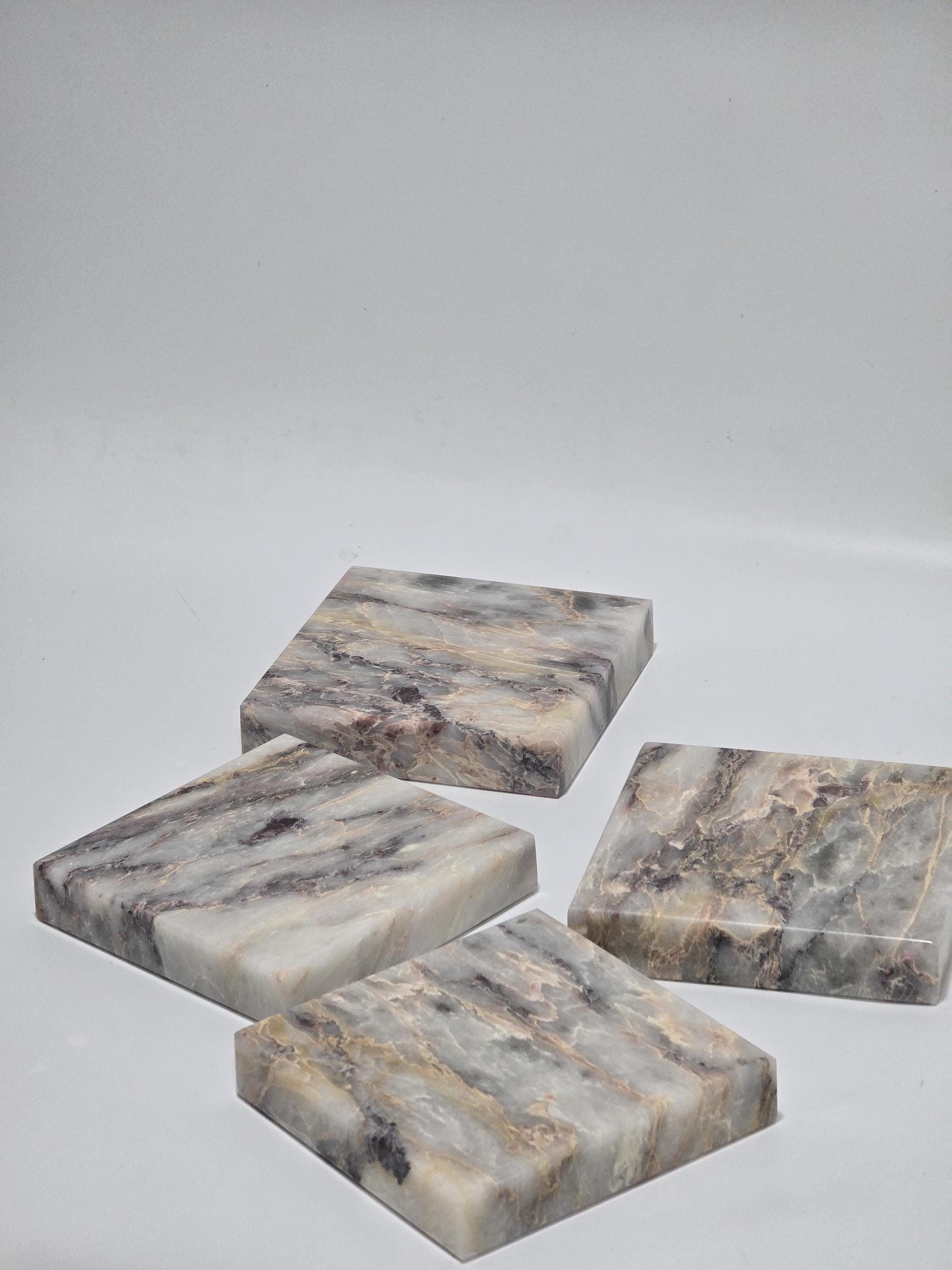 Exquisite Salome Marble Coaster real marble handmade and freeship