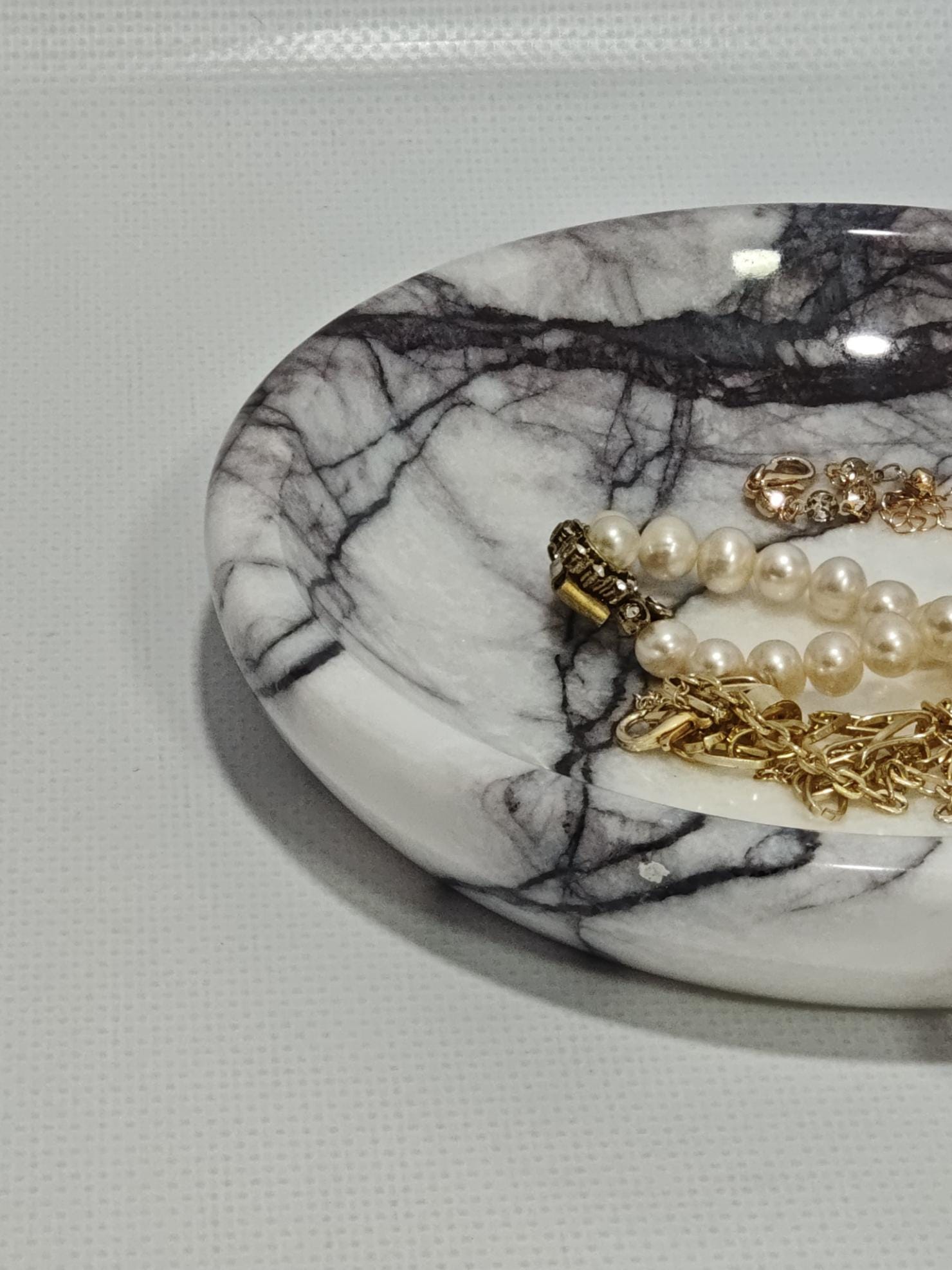 Lilac marble catch-all, ring holder handmade product, POLİSHED