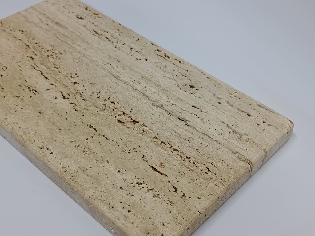Handmade Beige Travertine Catchall Tray: Coffee Table Decor