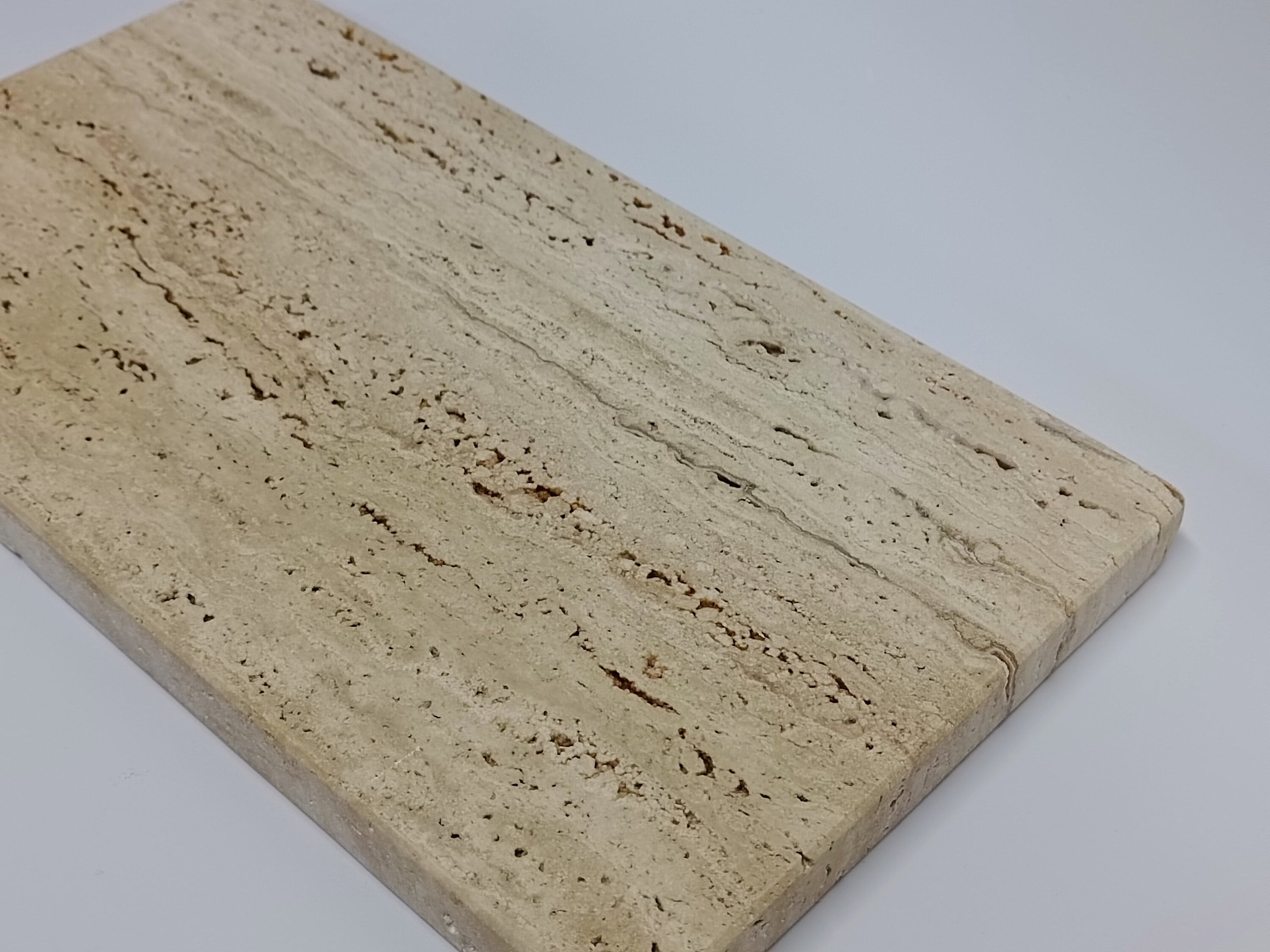 Handmade Beige Travertine Catchall Tray: Coffee Table Decor