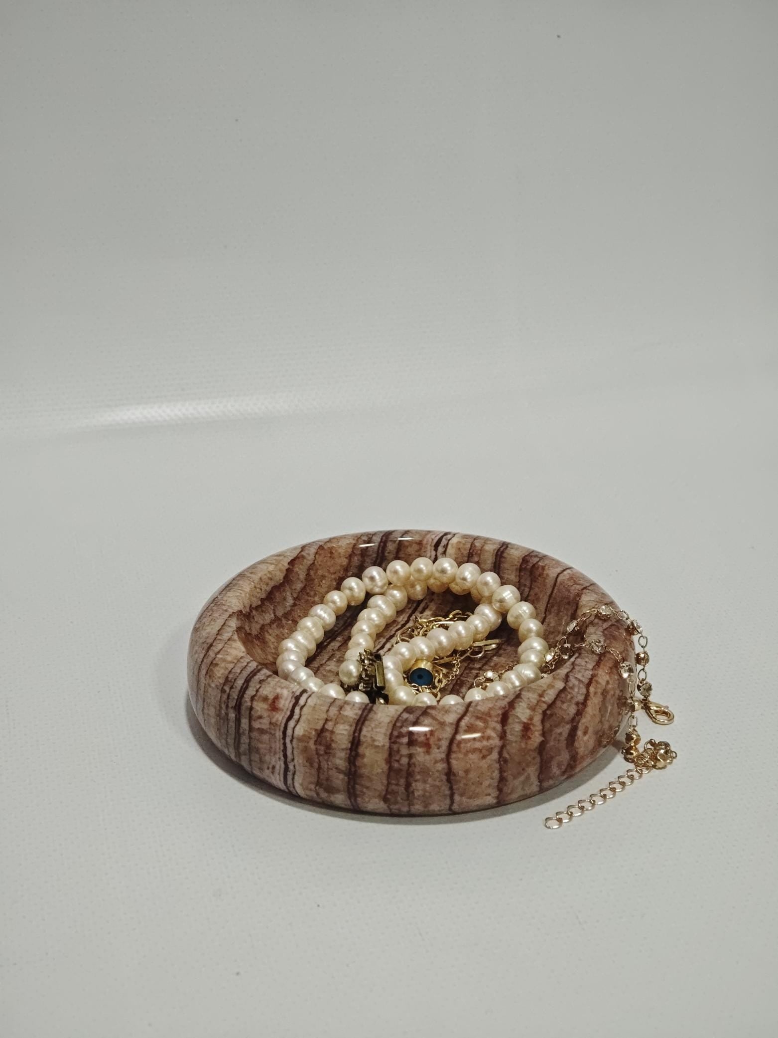 Red Onyx Stone catch-all, ring holder handmade product, POLİSHED