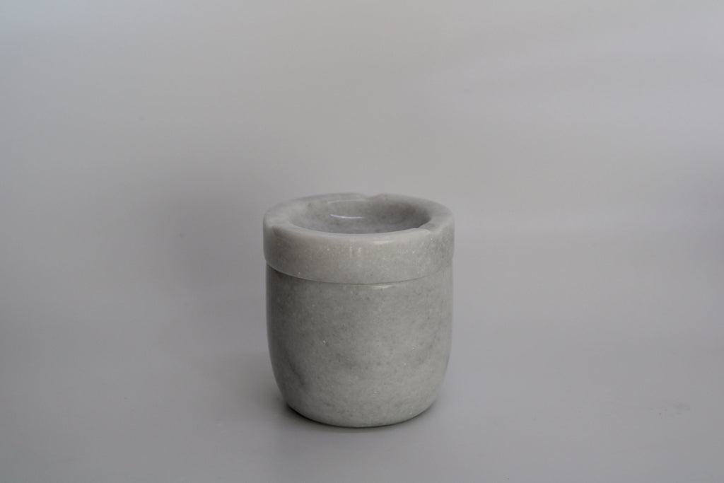 Gray Marble Ashtray With hopper and lid Model large size