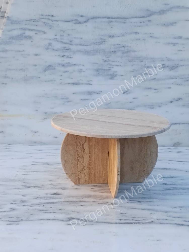 Handmade Italian Travertine Coffee Table
