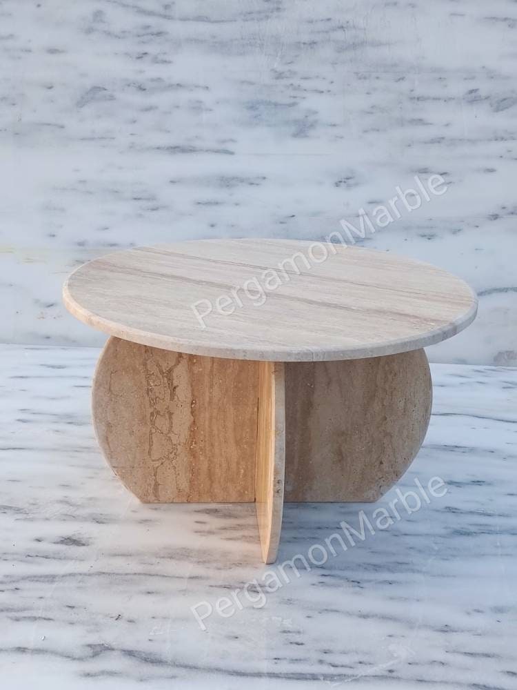 Handmade Italian Travertine Coffee Table