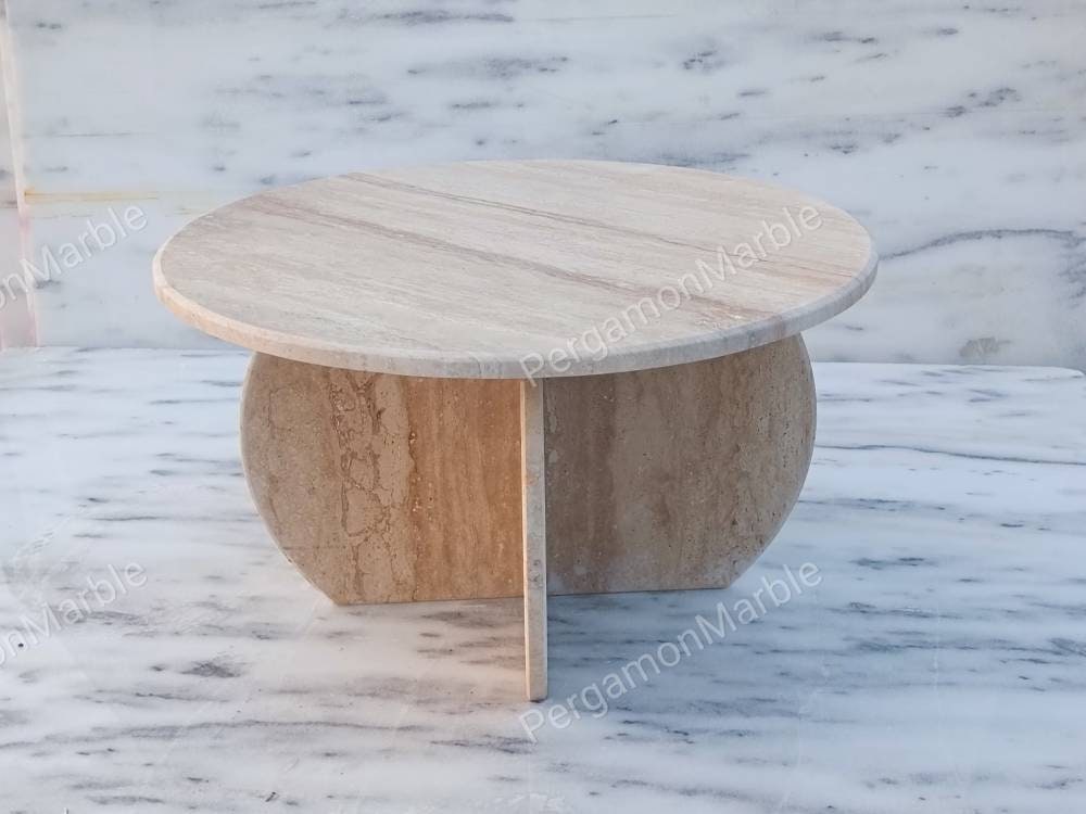 Handmade Italian Travertine Coffee Table
