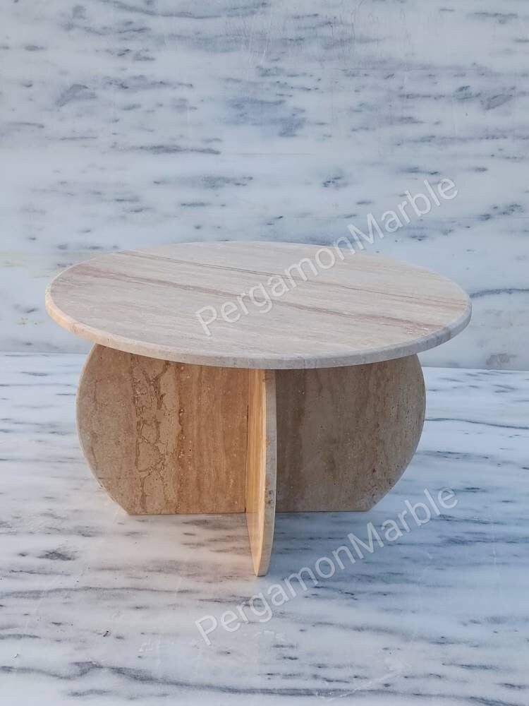 Handmade Italian Travertine Coffee Table
