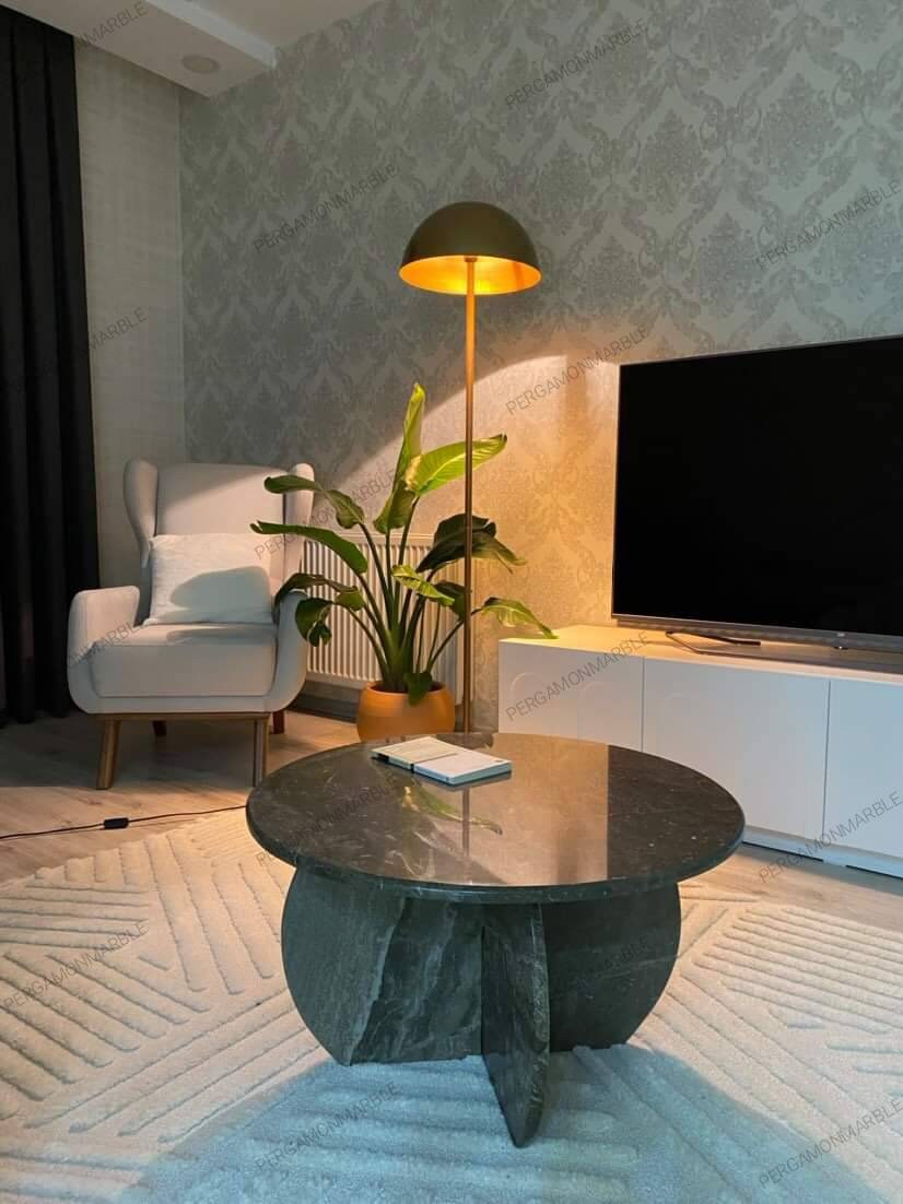 Brown Marble Coffee Table Italian model real marble handmade, Special stone