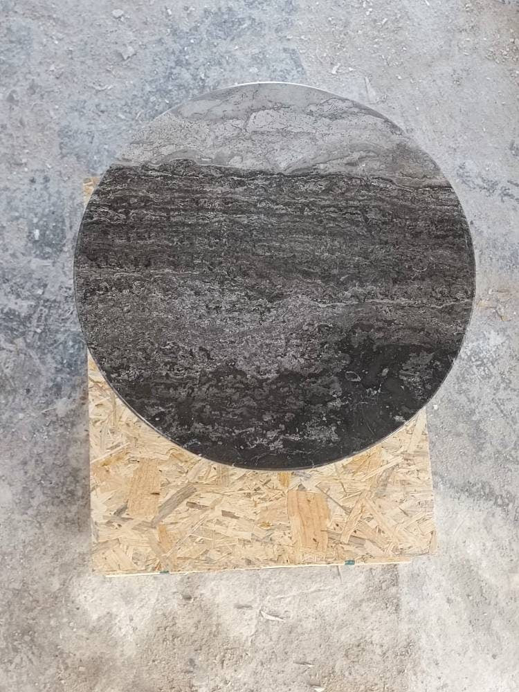 Handmade Brown Marble Side Table: Italian Model End Table