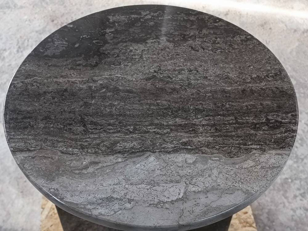 Handmade Brown Marble Side Table: Italian Model End Table