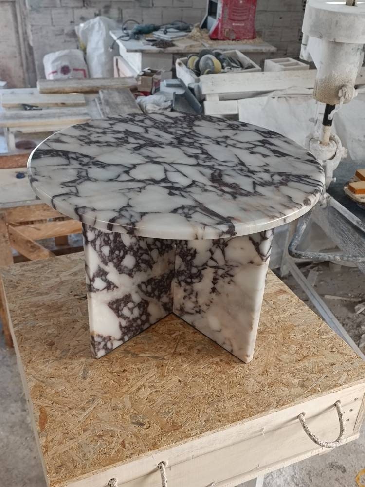 Handmade Calacatta Viola Marble Coffee Table