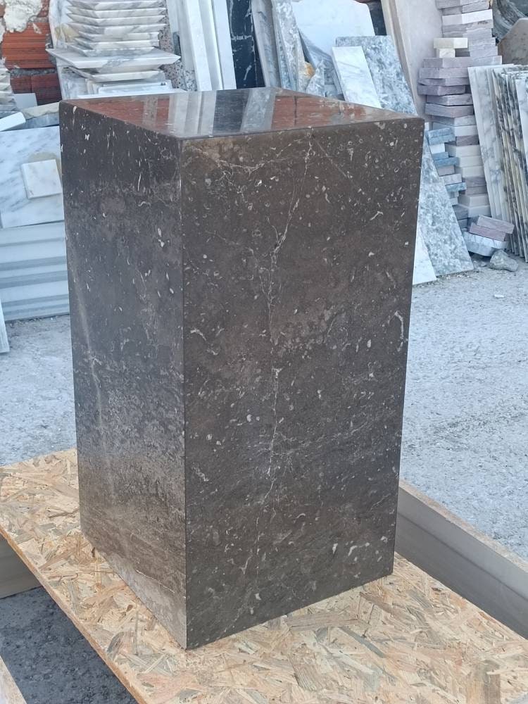 Brown marble cube coffee table, side table, end table, real marble and handmade free shipping fast shipping