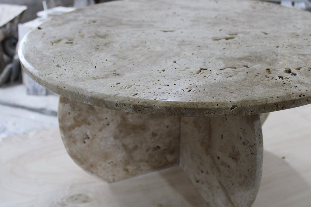 Handmade Travertine Coffee Table: Italy Model Natural Stone