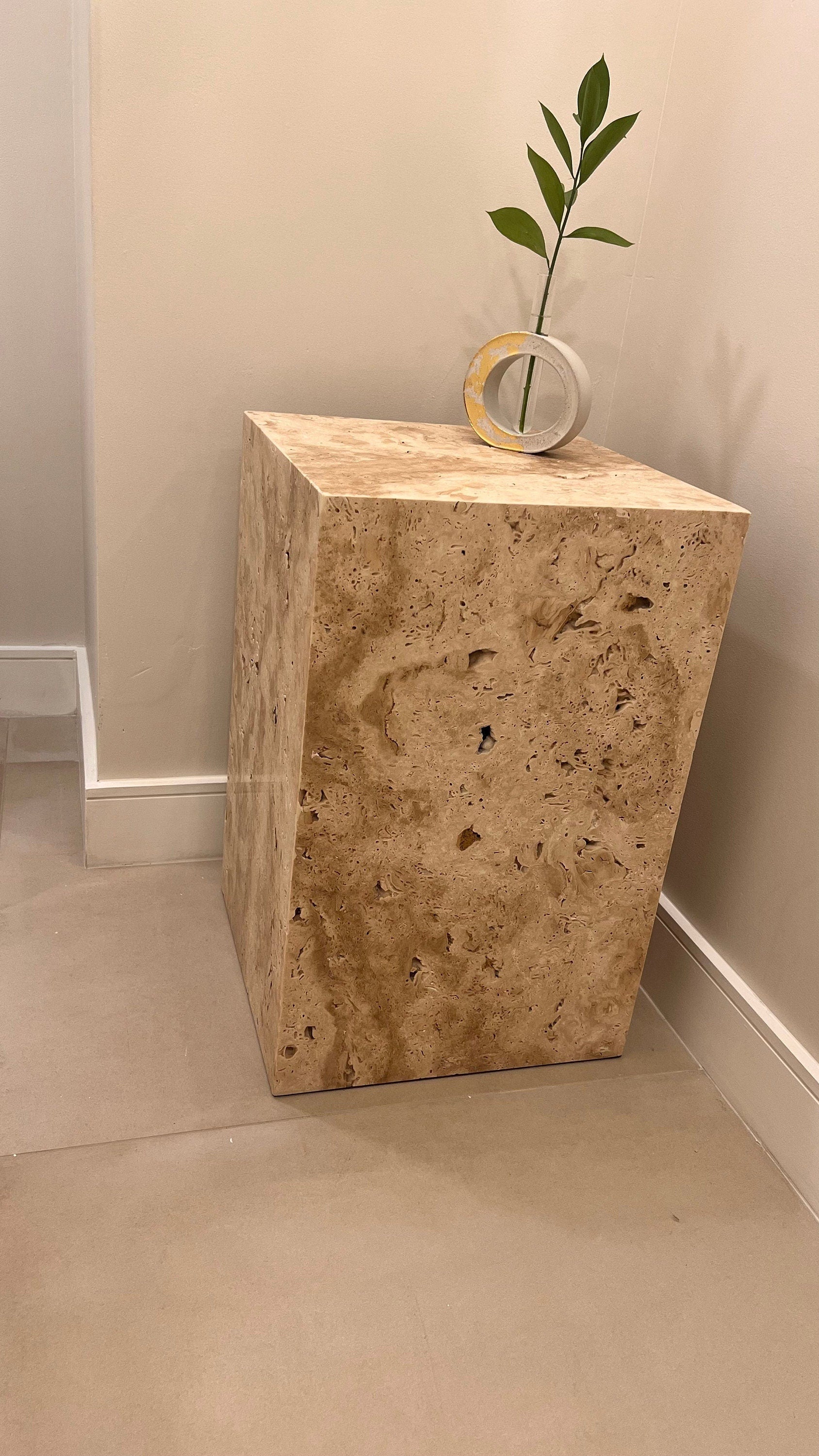 Travertine cube coffee table side table end table, free shipping, handmade, natural stone TAXFREE